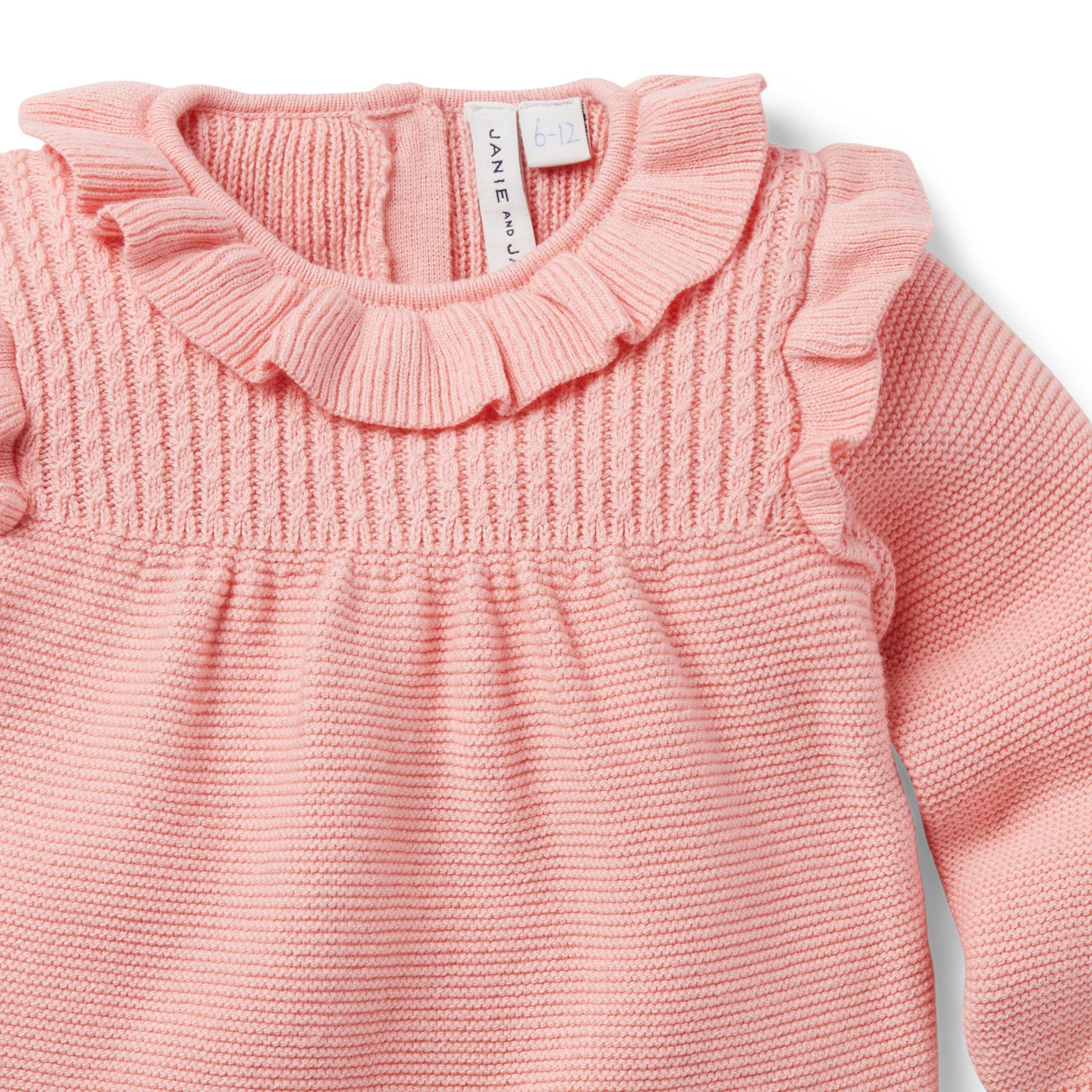 Baby Cable Knit Ruffle Sweater Romper image number 1