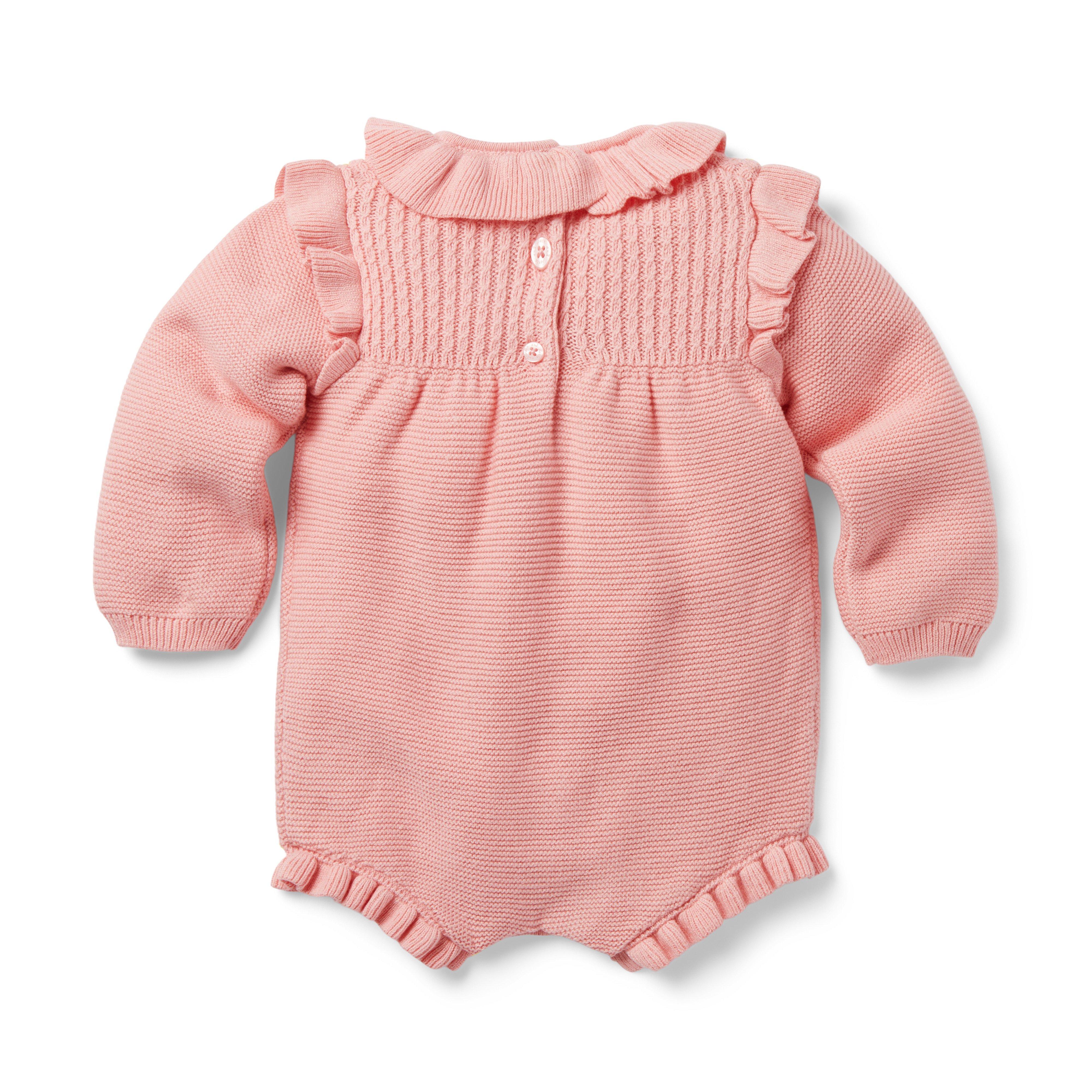 Baby Cable Knit Ruffle Sweater Romper image number 3