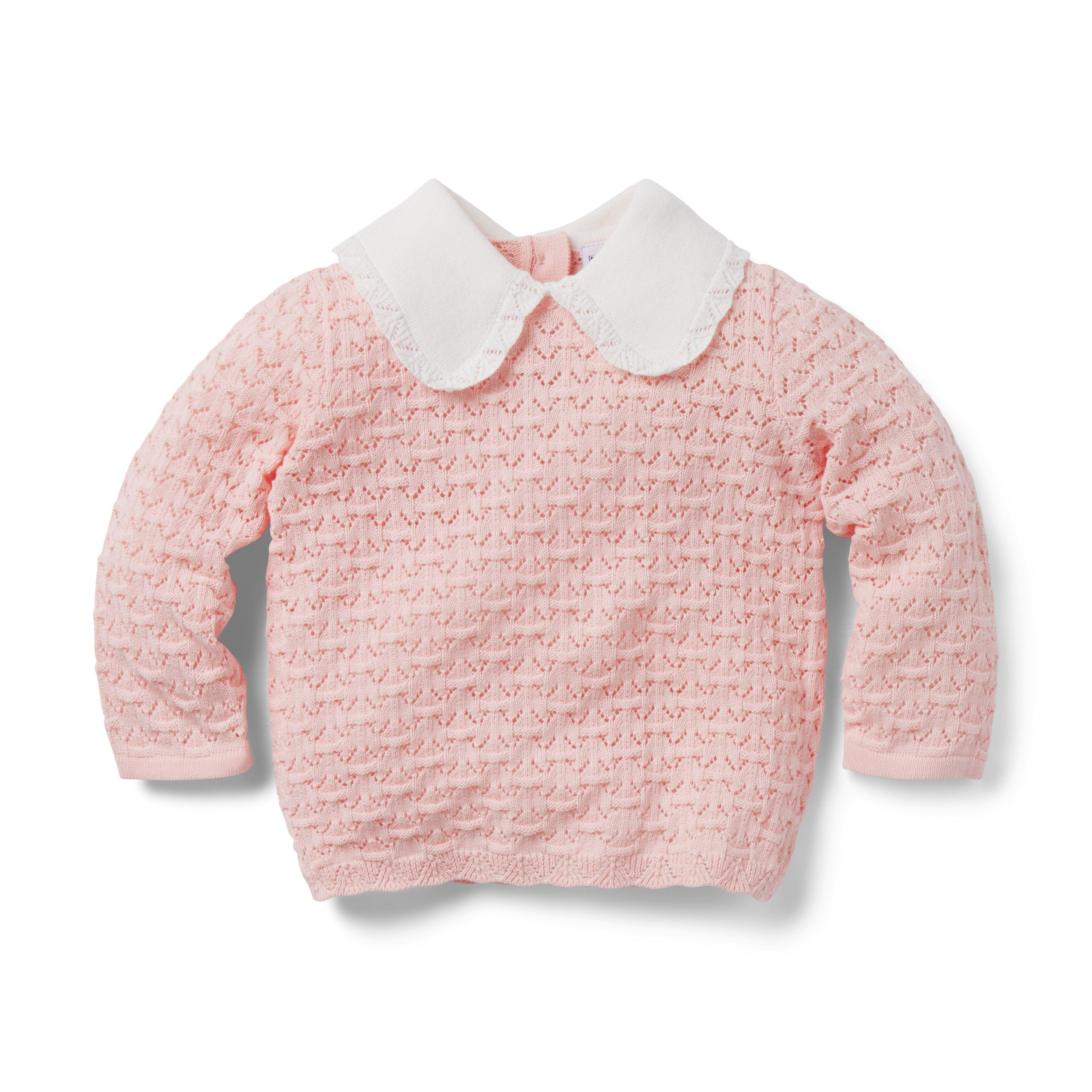 Baby Pointelle Collared Sweater