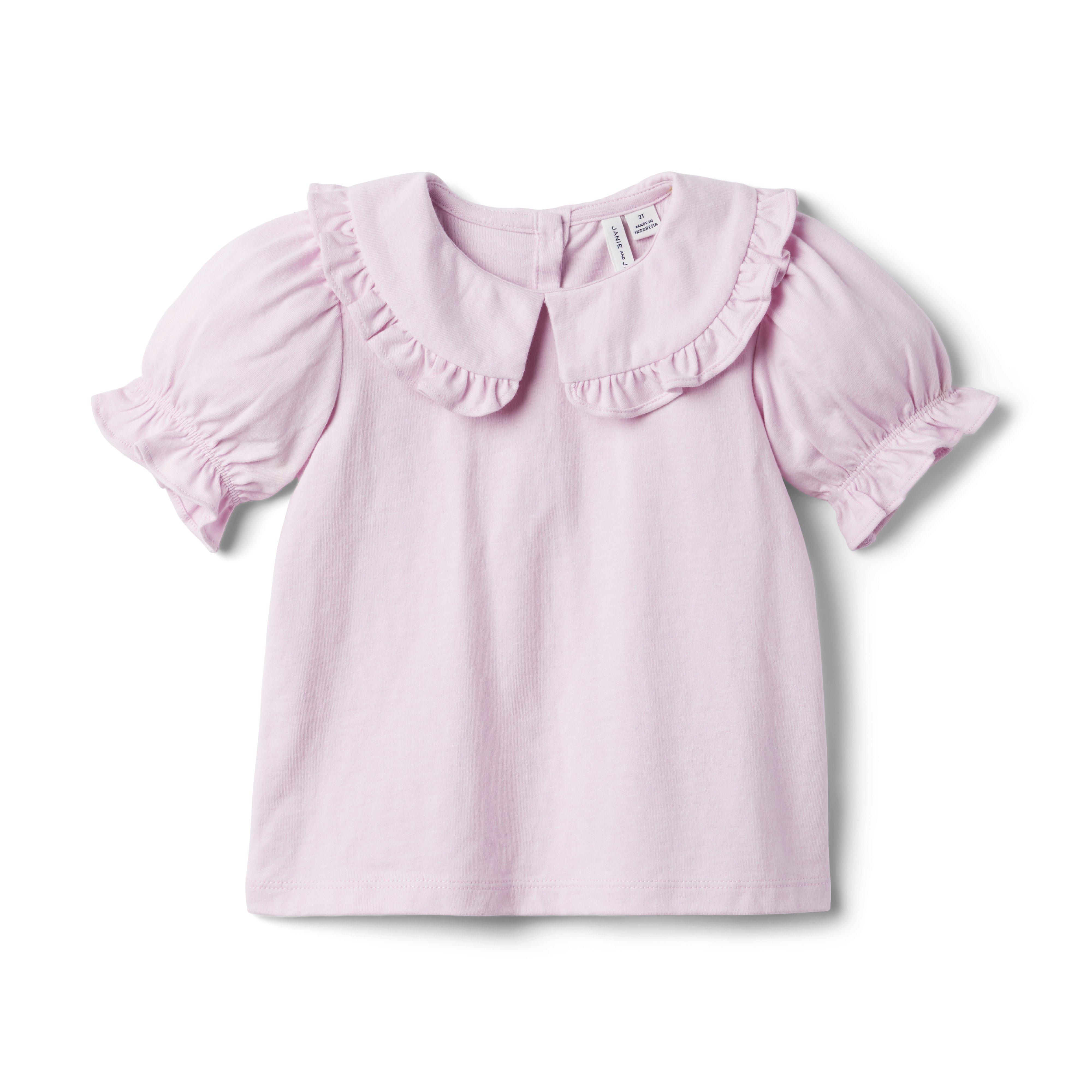 Puff Sleeve Collared Jersey Top image number 0