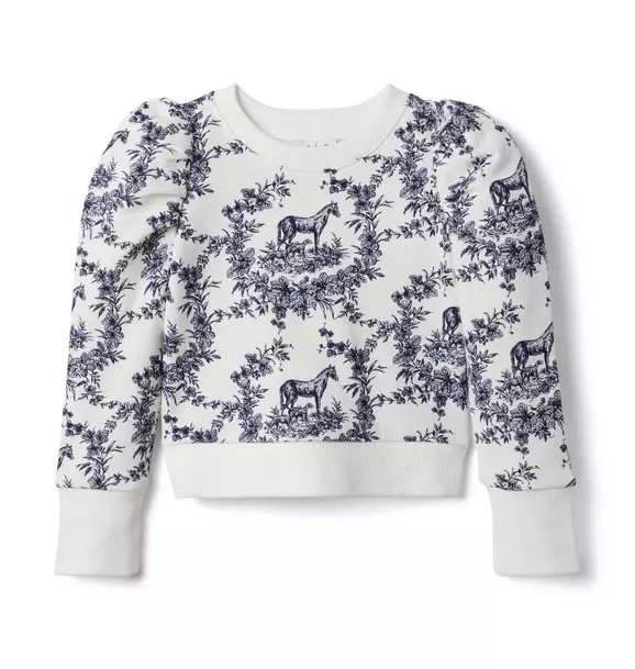 Horse Toile French Terry Sweatshirt