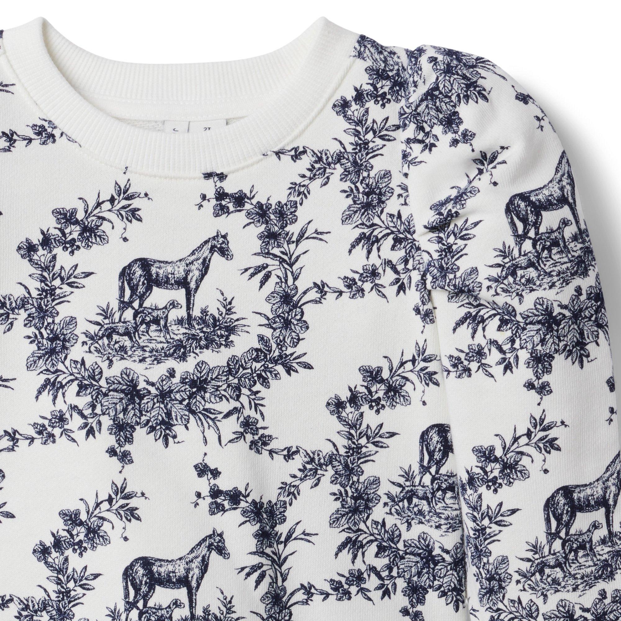 Horse Toile French Terry Sweatshirt image number 3