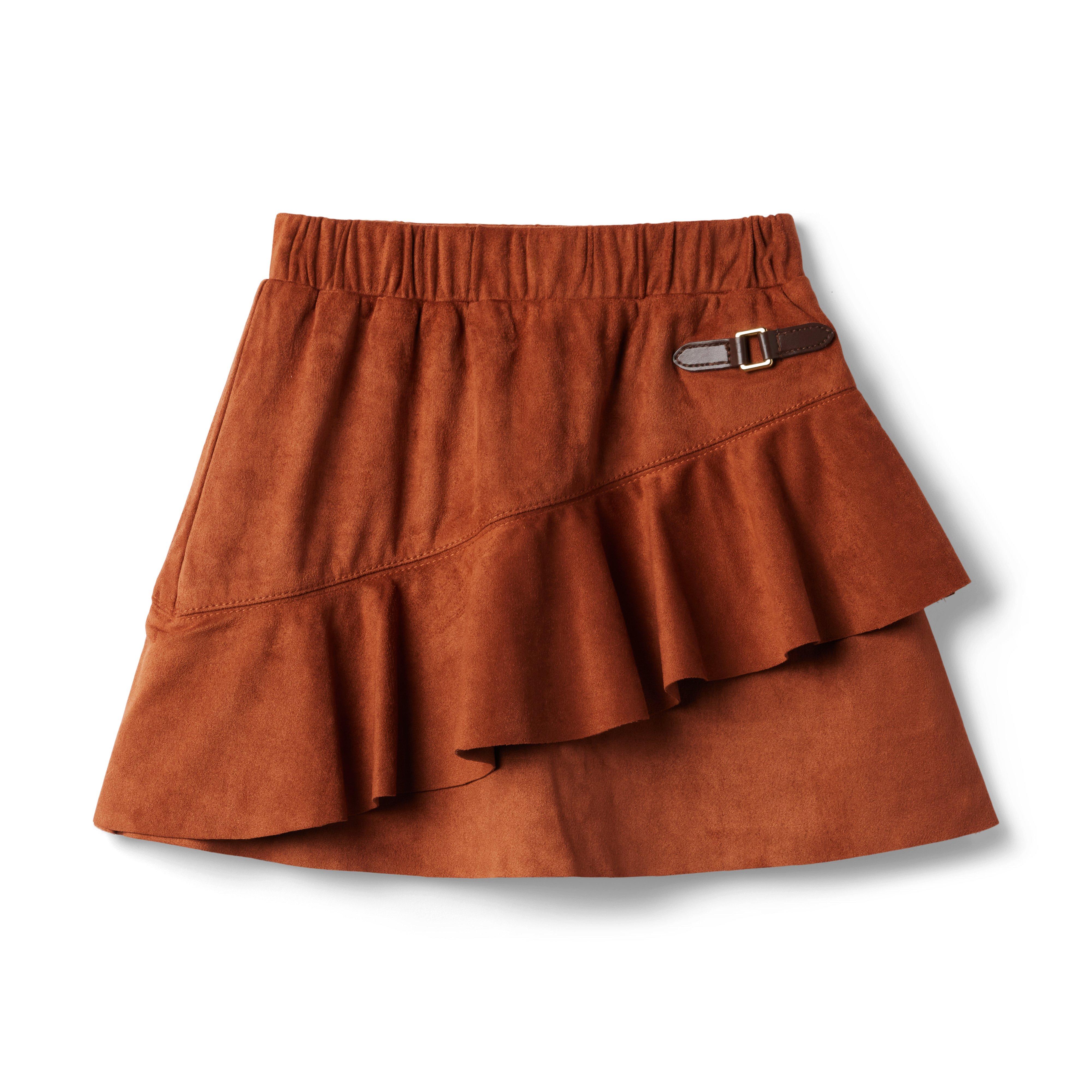 Faux Suede Ruffle Skirt  image number 0