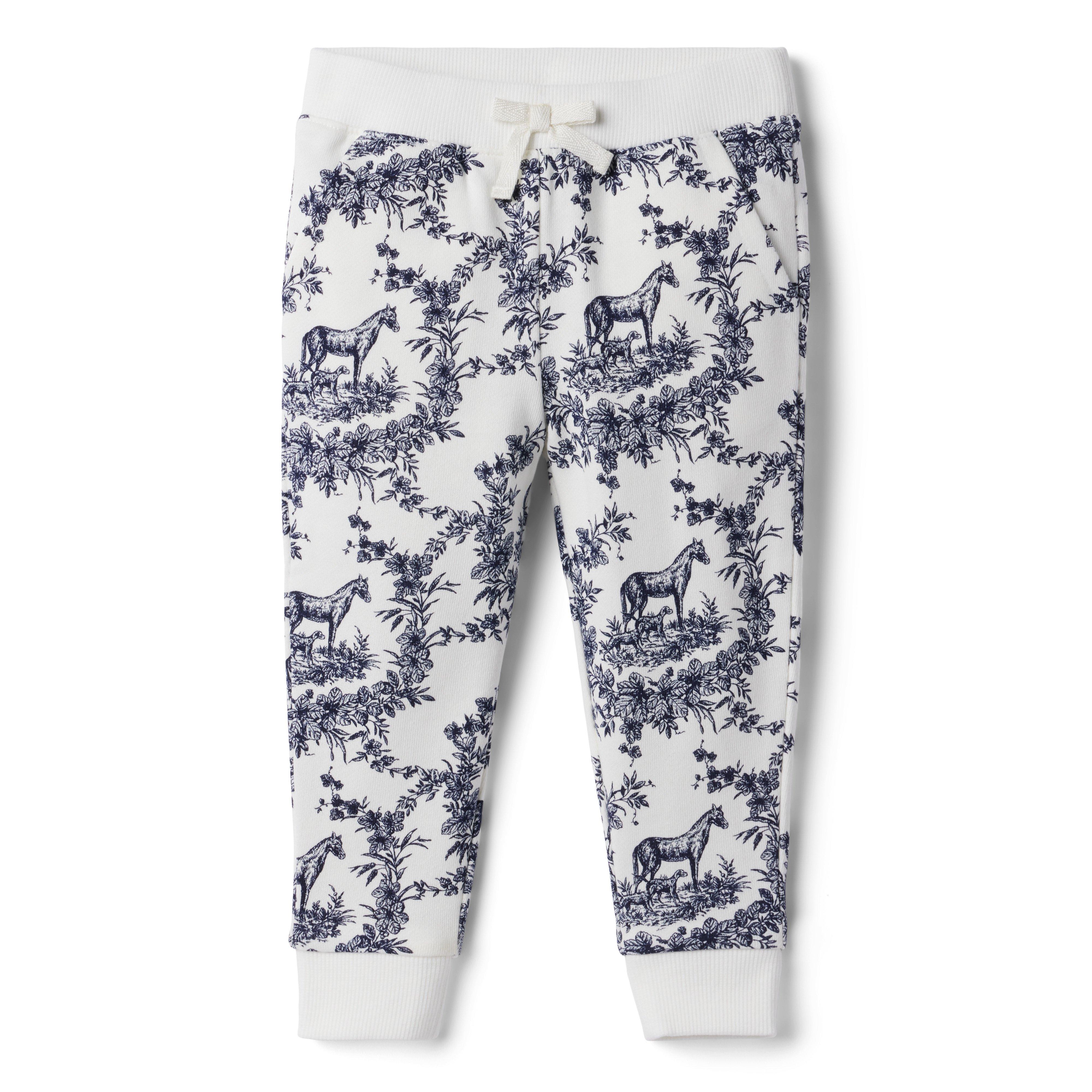 Horse Toile French Terry Jogger image number 0