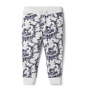 Horse Toile French Terry Jogger