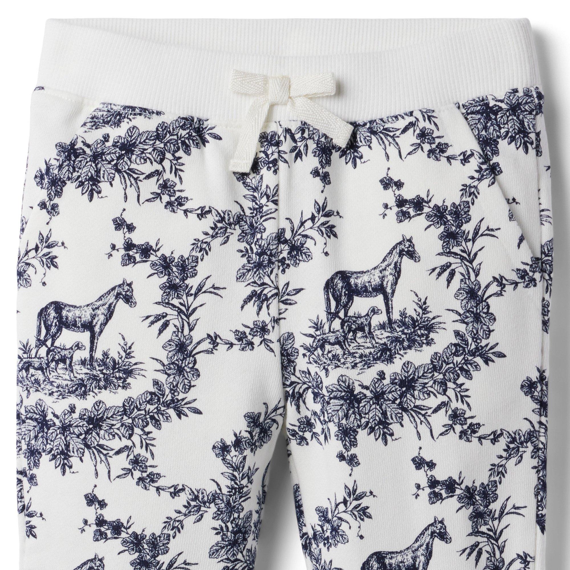 Horse Toile French Terry Jogger image number 1