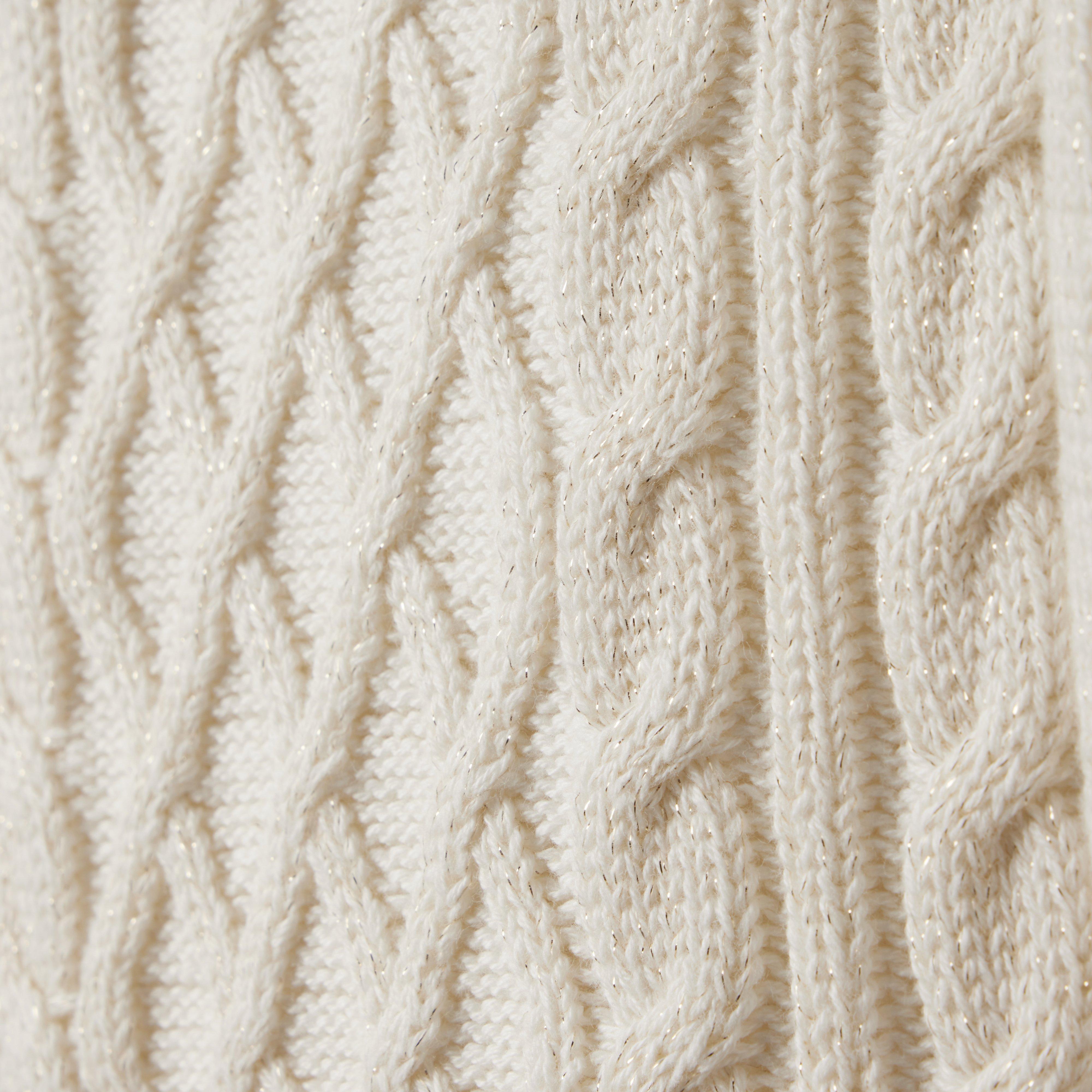 Cable Knit Scallop Collar Sweater image number 5