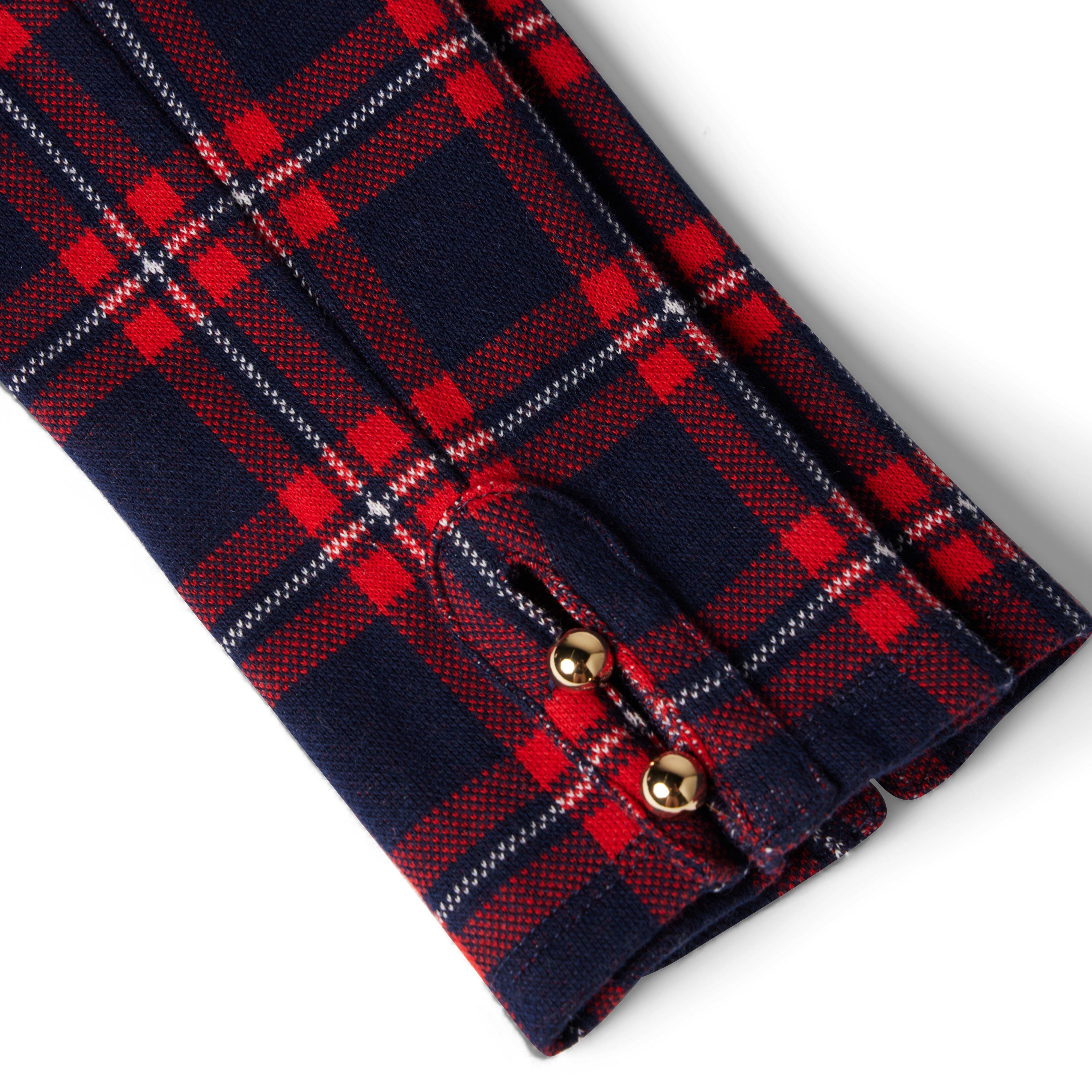 Plaid Button Cuff Jacquard Pant image number 1