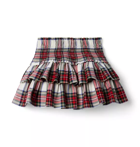 The Hailey Plaid Smocked Skirt