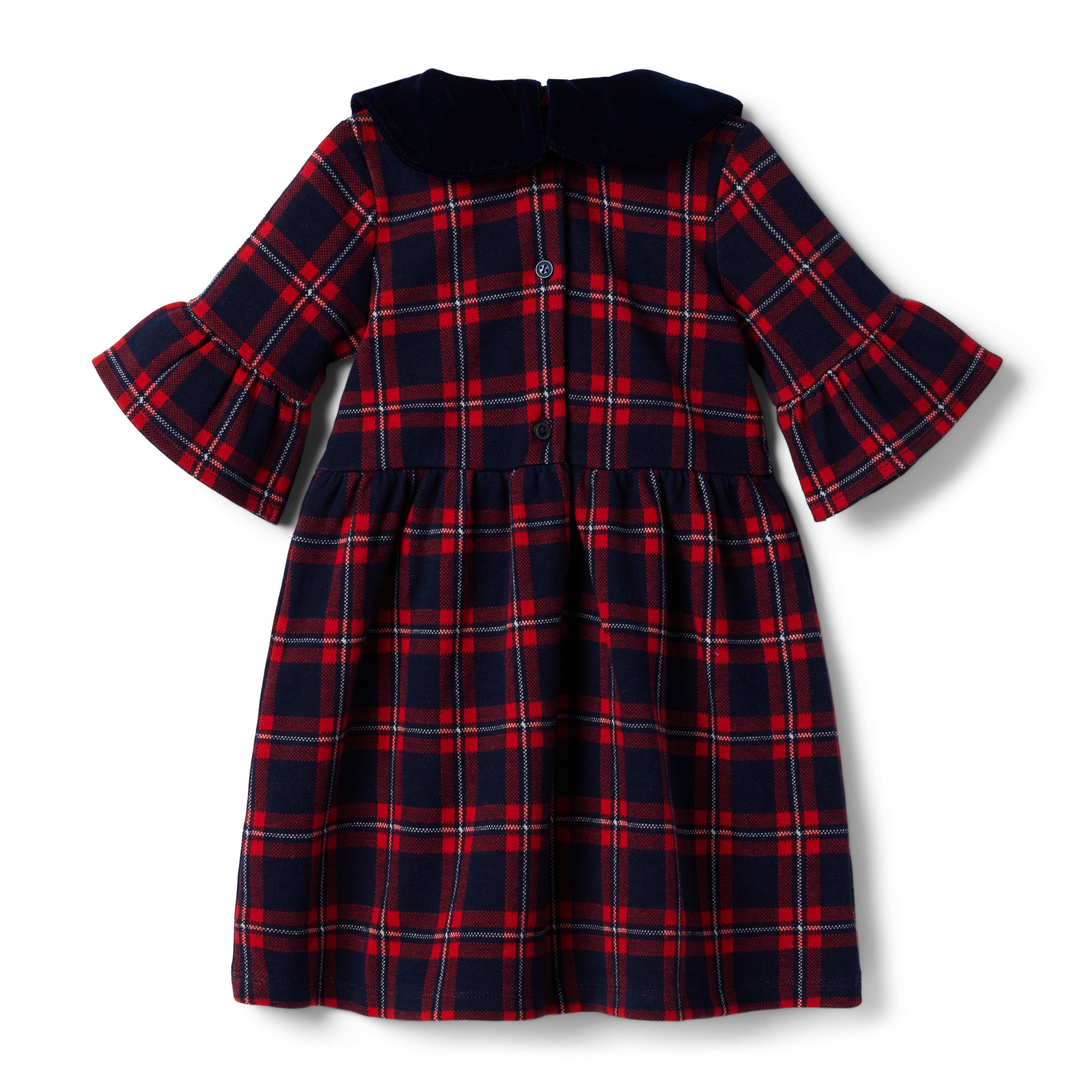 Girl Connor Navy Plaid Plaid Jacquard Dress by Janie and Jack