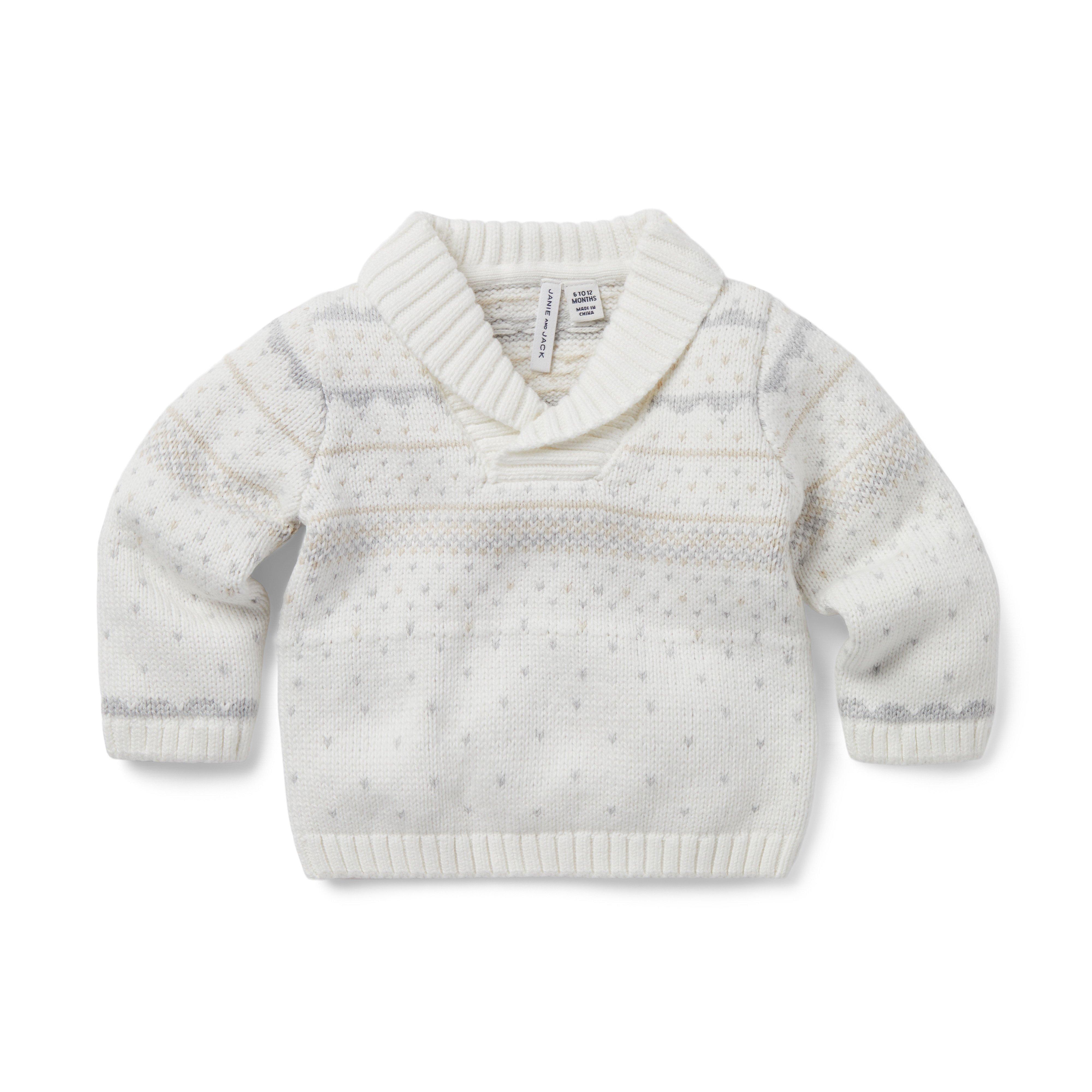 Baby Fair Isle Shawl Sweater image number 0