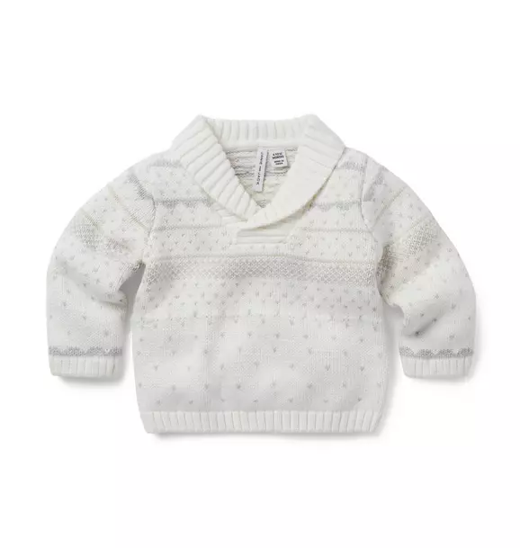 Baby Fair Isle Shawl Sweater
