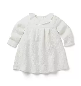 Baby Quilted Ruffle Collar Dress