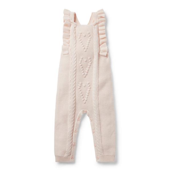 Janie and Jack Baby Heart Ruffle Sweater Overall