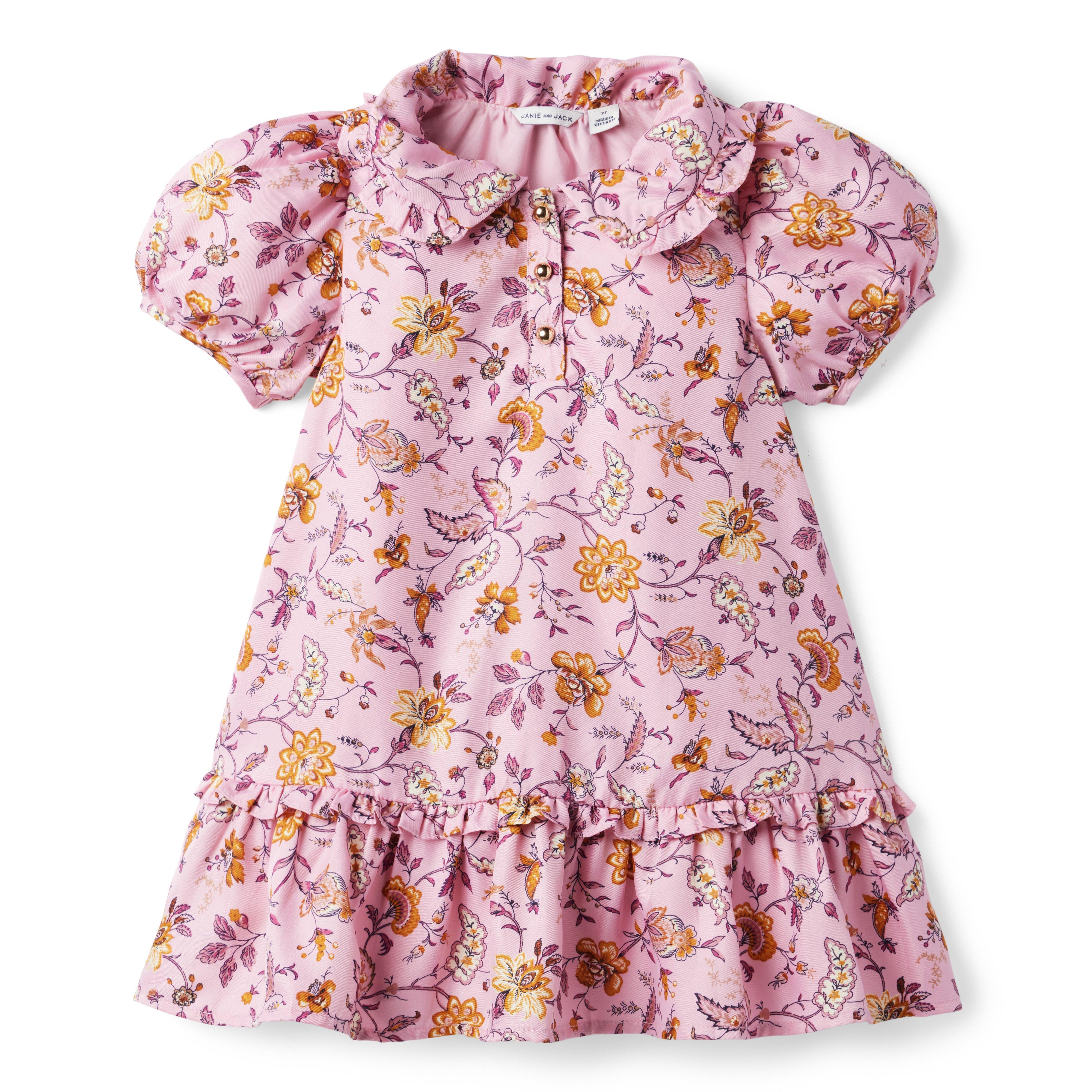 Floral Puff Sleeve Collared Dress image number 1
