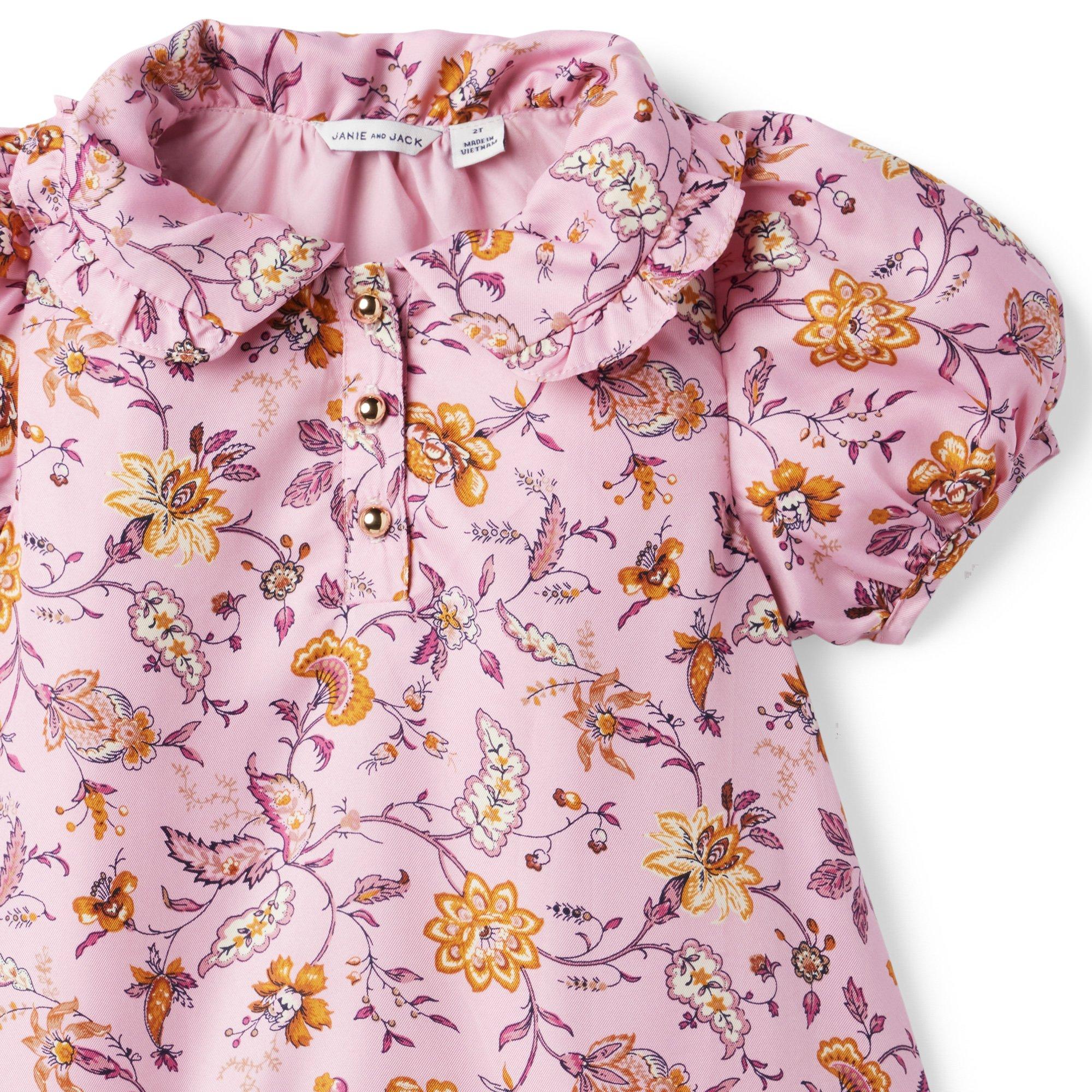 Floral Puff Sleeve Collared Dress image number 5