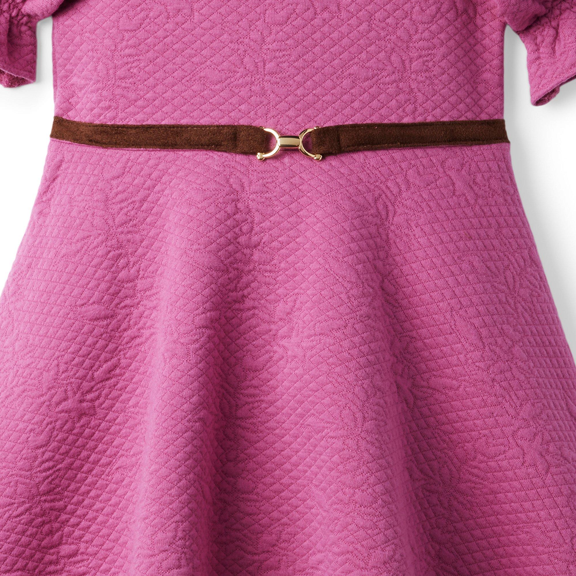 Quilted Jacquard Puff Sleeve Dress image number 7