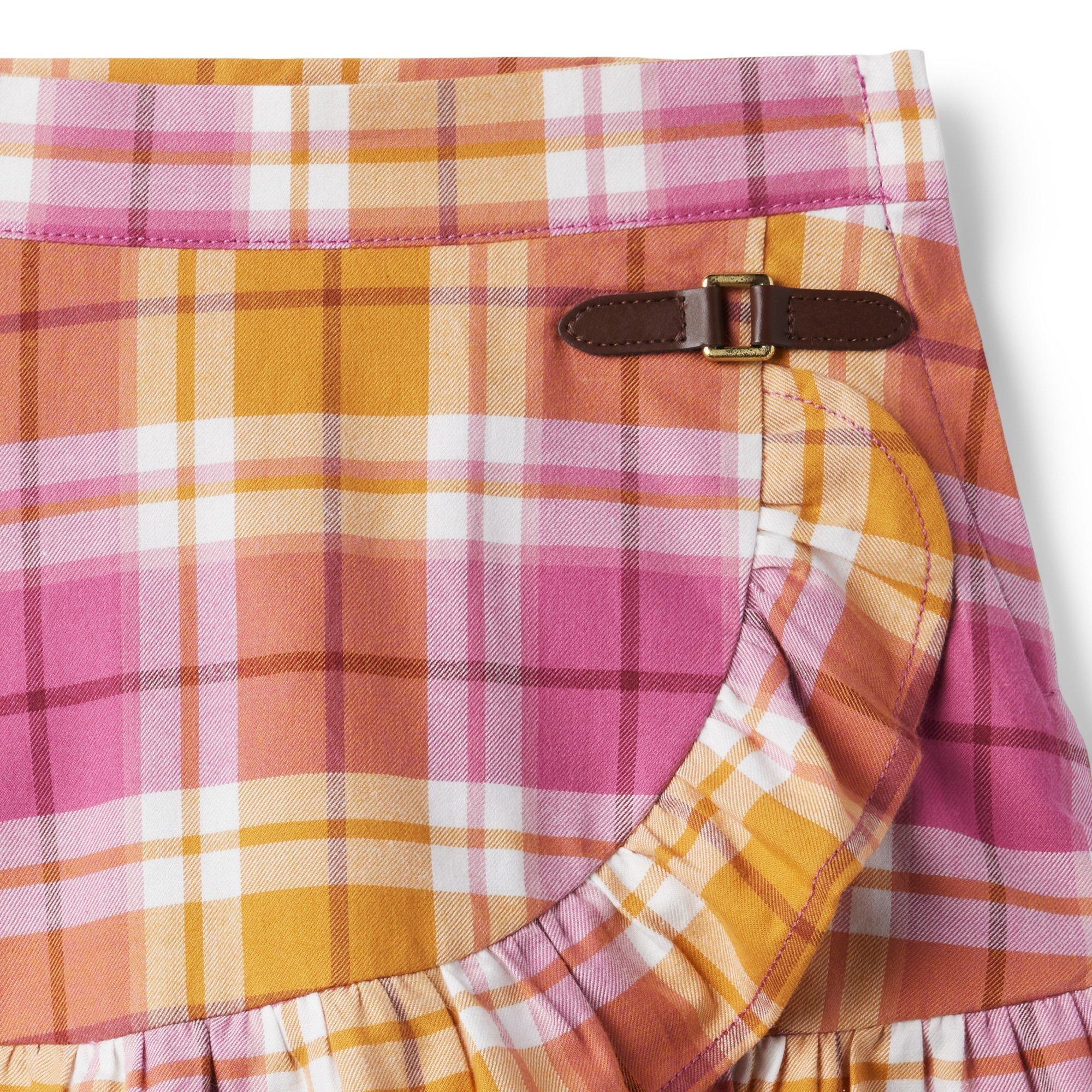 Plaid Ruffle Wrap Skirt image number 3