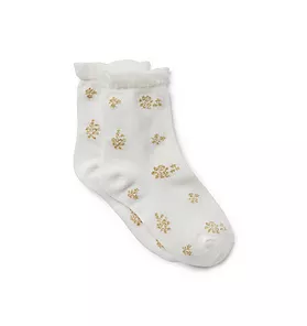 Glitter Floral Sock