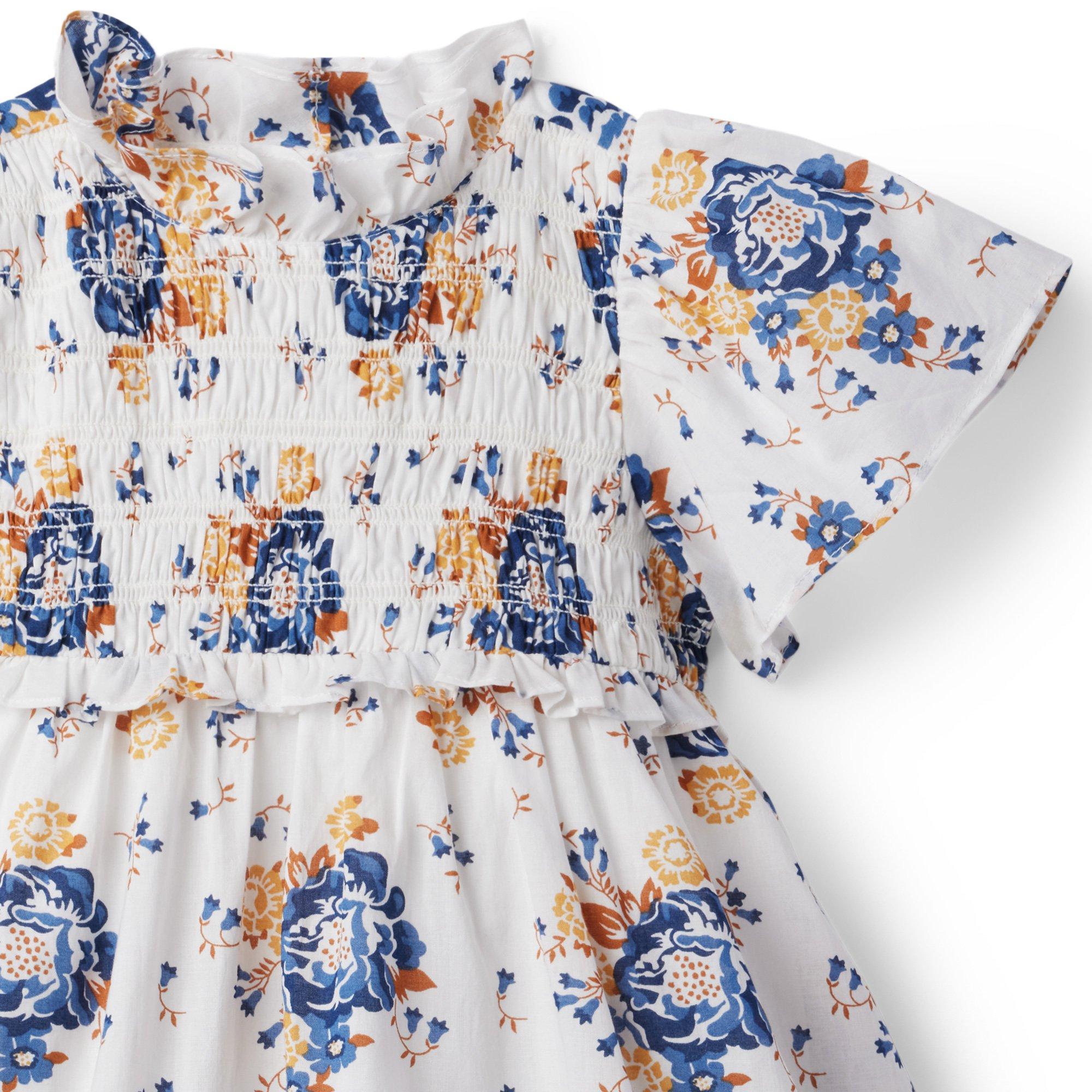 Floral Smocked Flutter Sleeve Dress image number 5