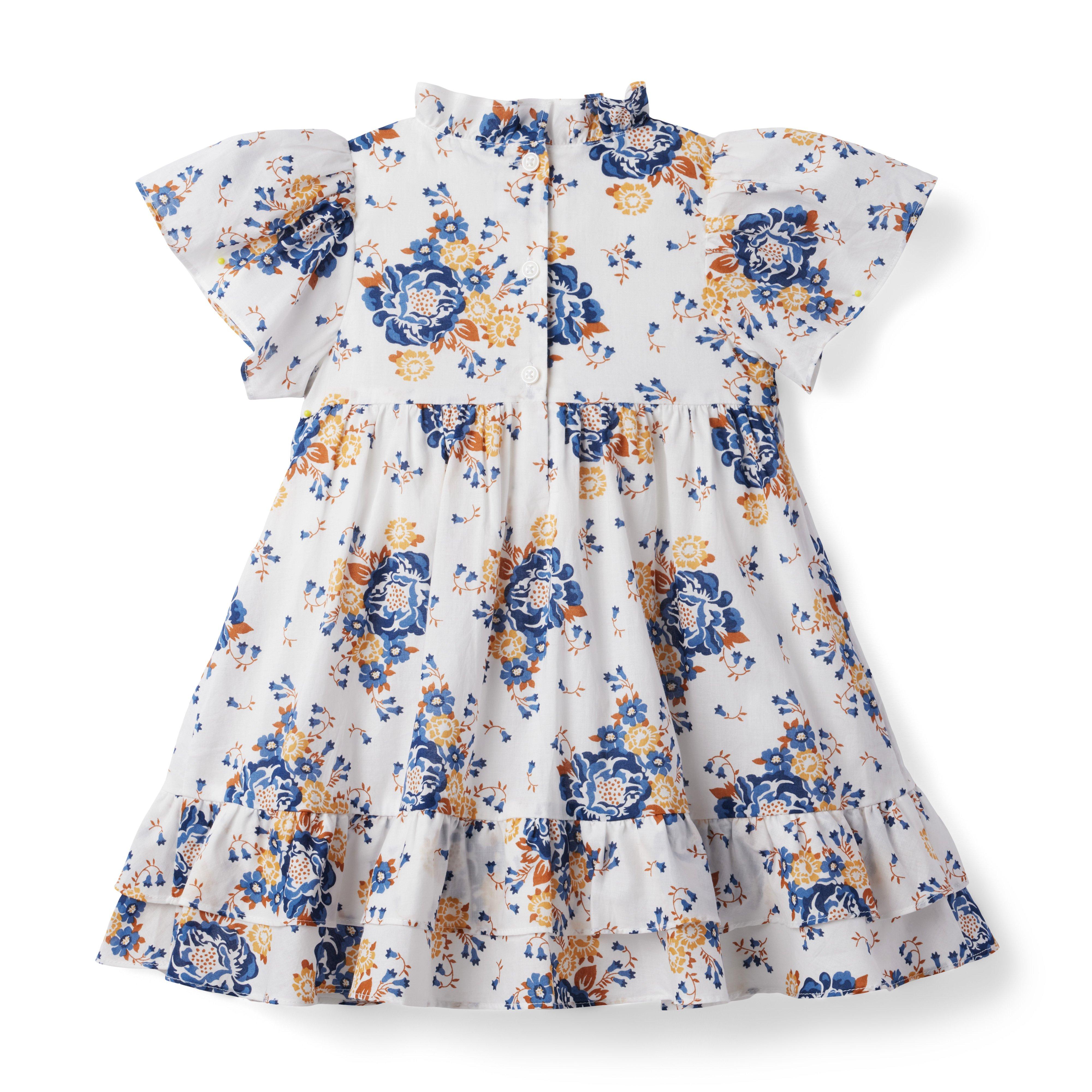 Floral Smocked Flutter Sleeve Dress image number 3
