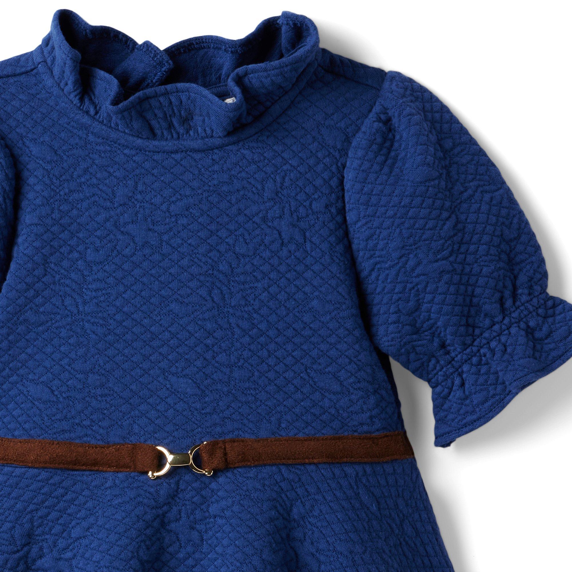 Quilted Jacquard Puff Sleeve Dress image number 6