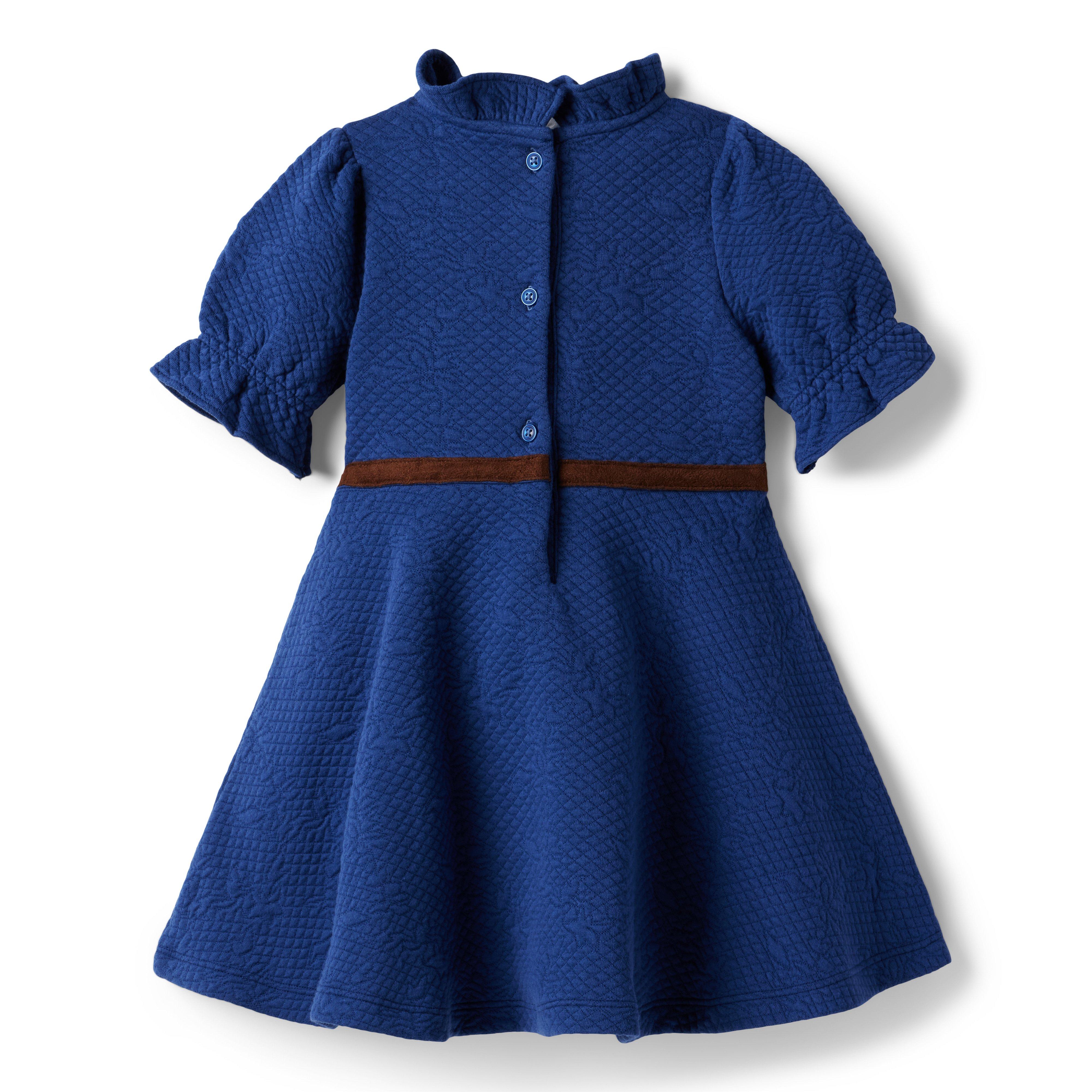 Quilted Jacquard Puff Sleeve Dress image number 3