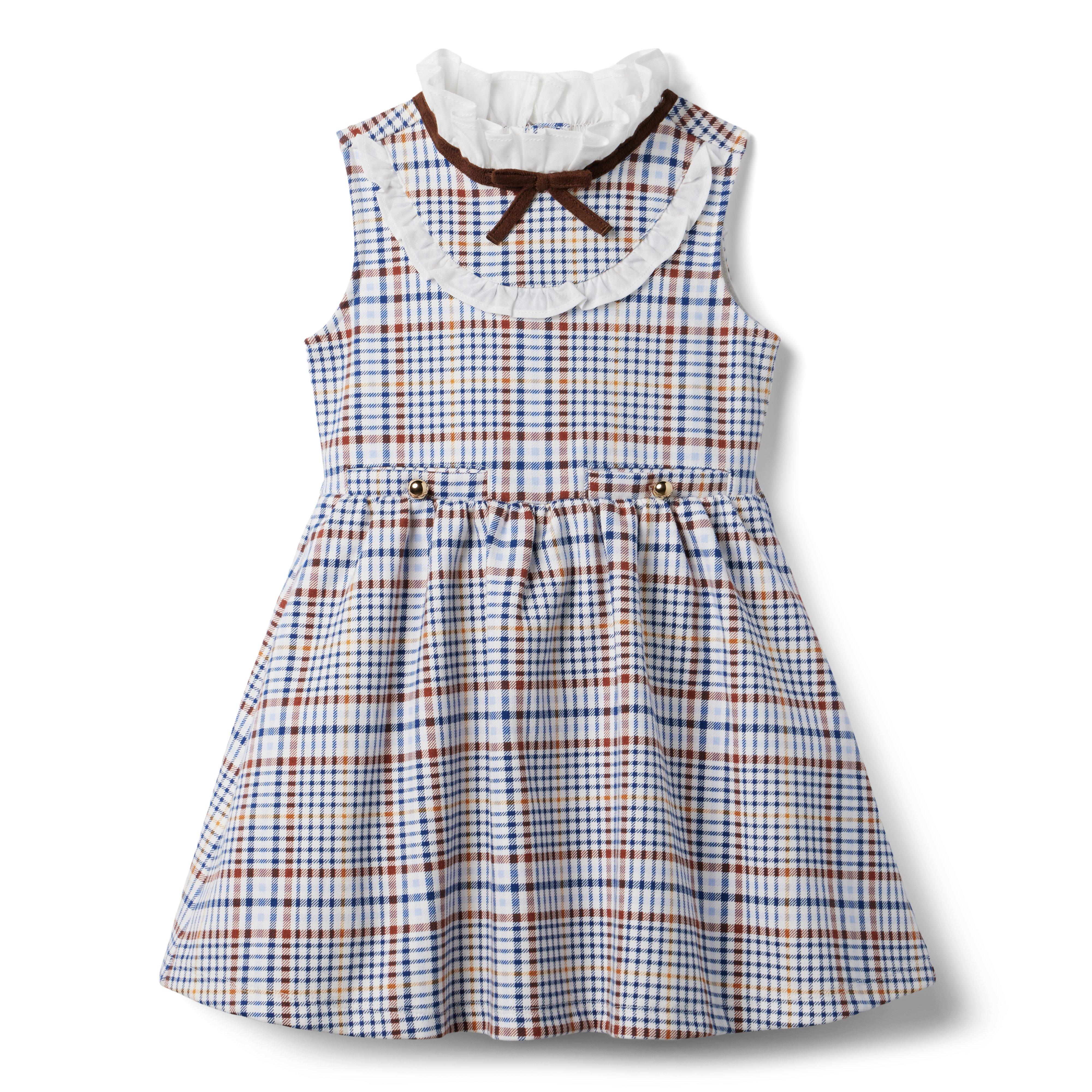 Plaid Ribbon Collar Ponte Dress image number 0