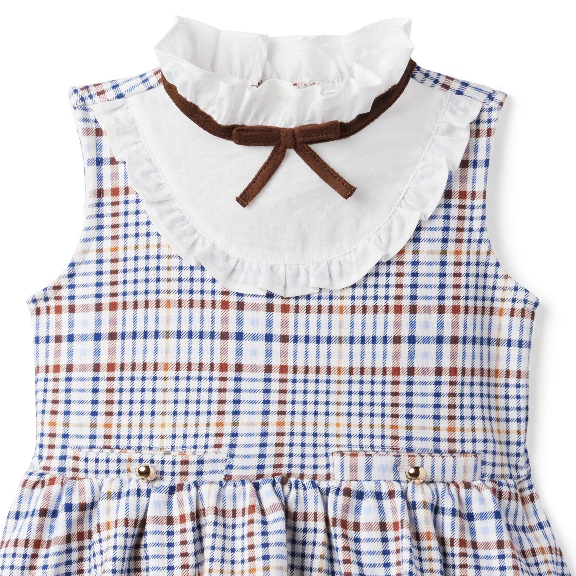 Plaid Ribbon Collar Ponte Dress image number 2
