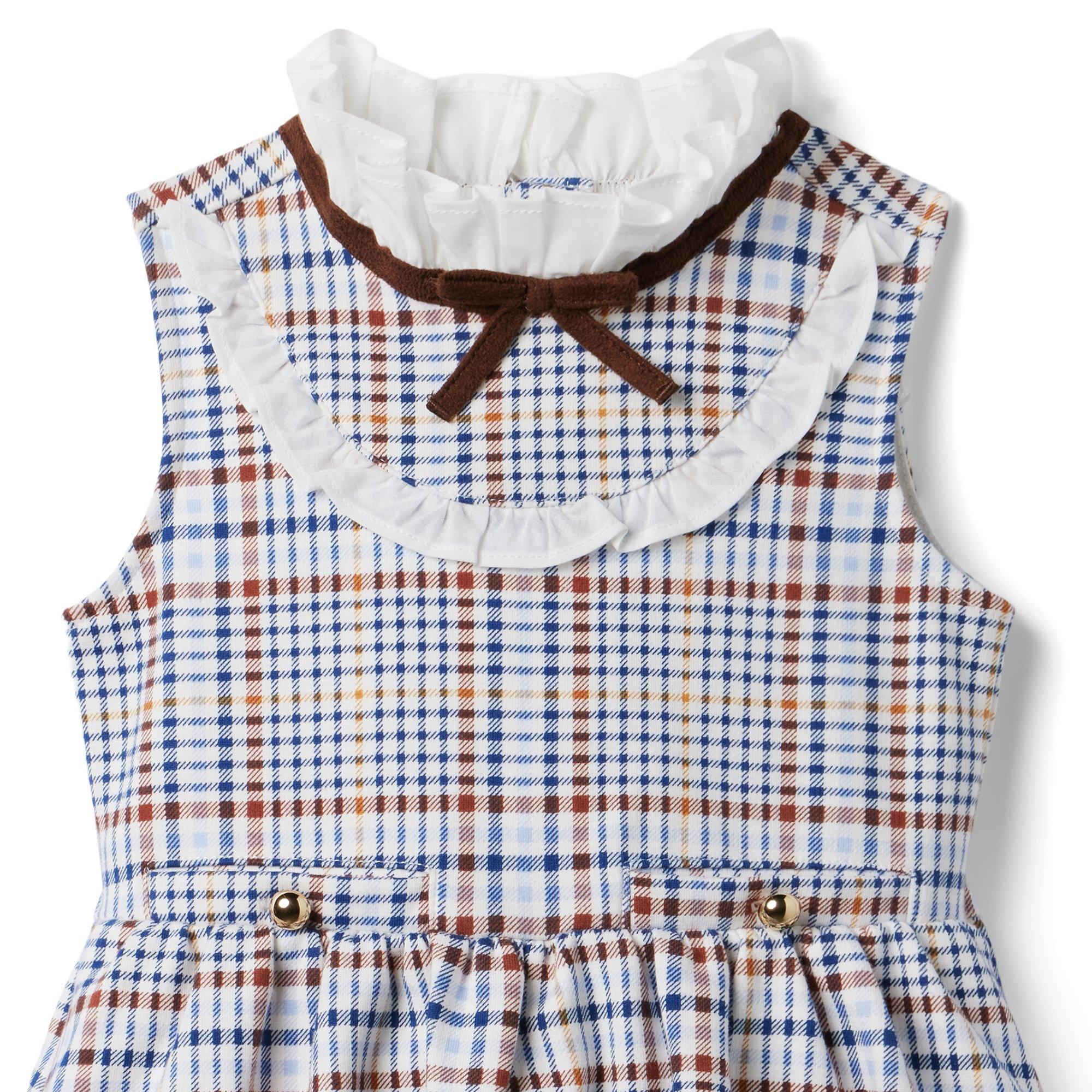 Plaid Ribbon Collar Ponte Dress image number 1
