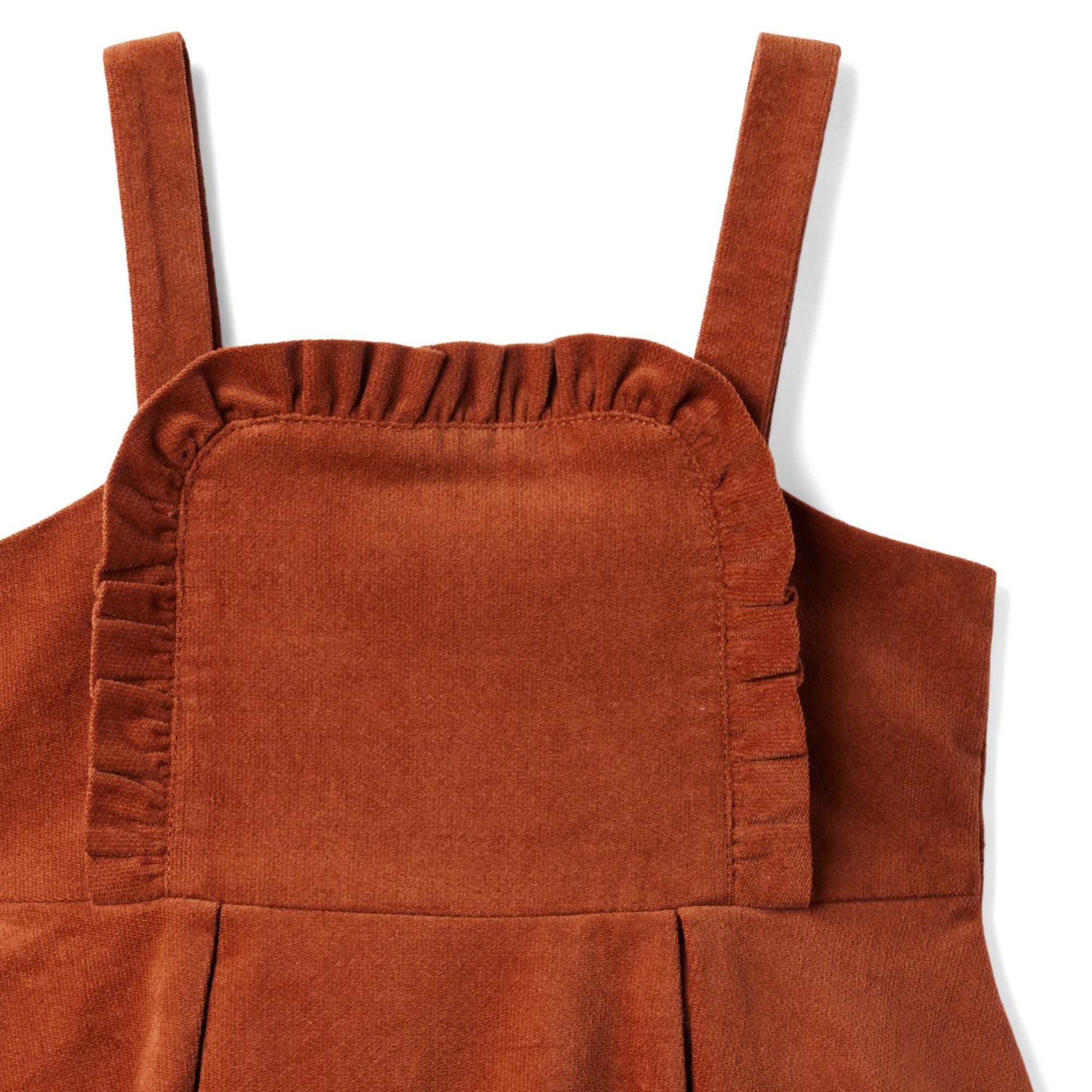 Corduroy Ruffle Jumper Dress image number 6