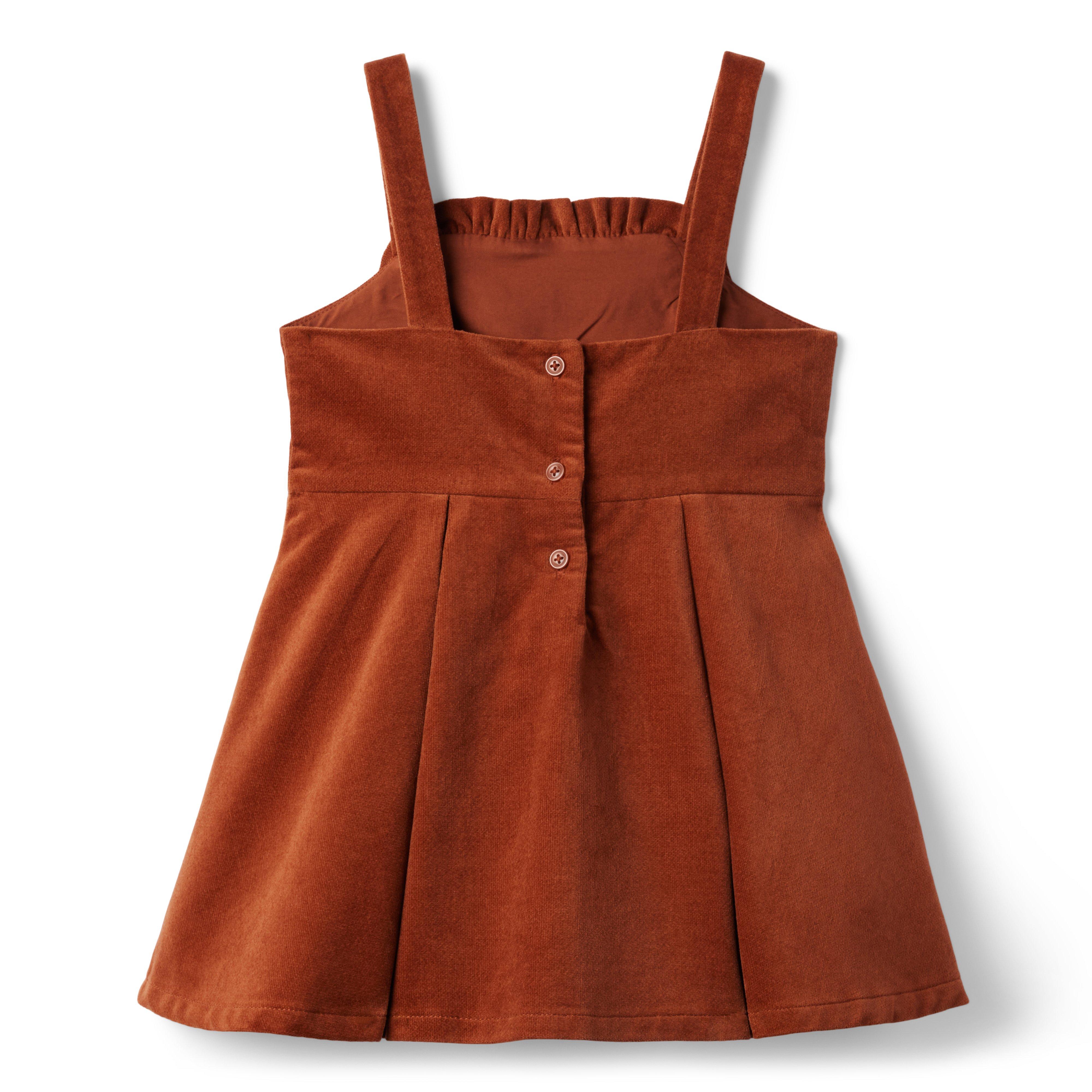 Corduroy Ruffle Jumper Dress image number 3