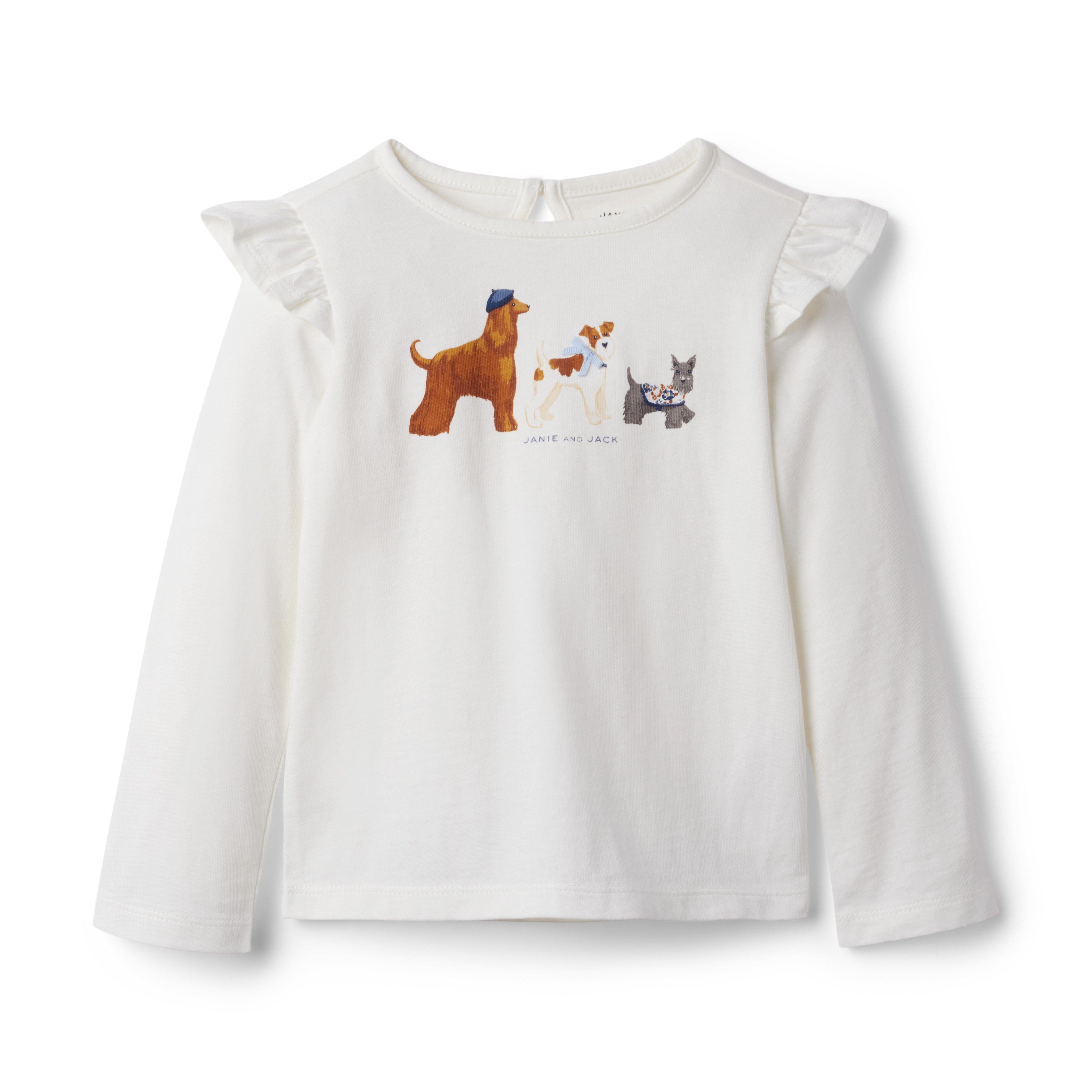 Dog Ruffle Shoulder Tee image number 0