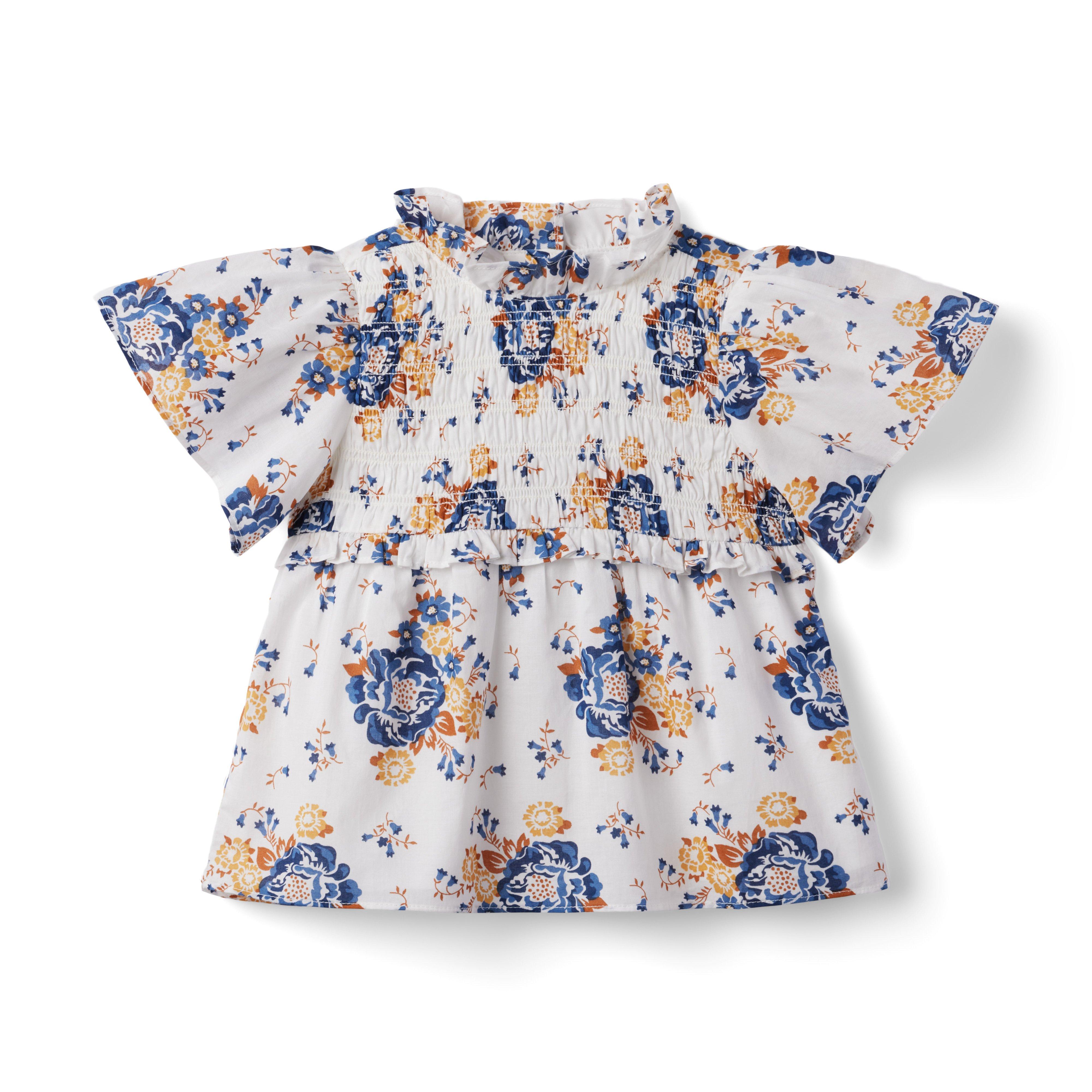 Floral Smocked Flutter Sleeve Top image number 0