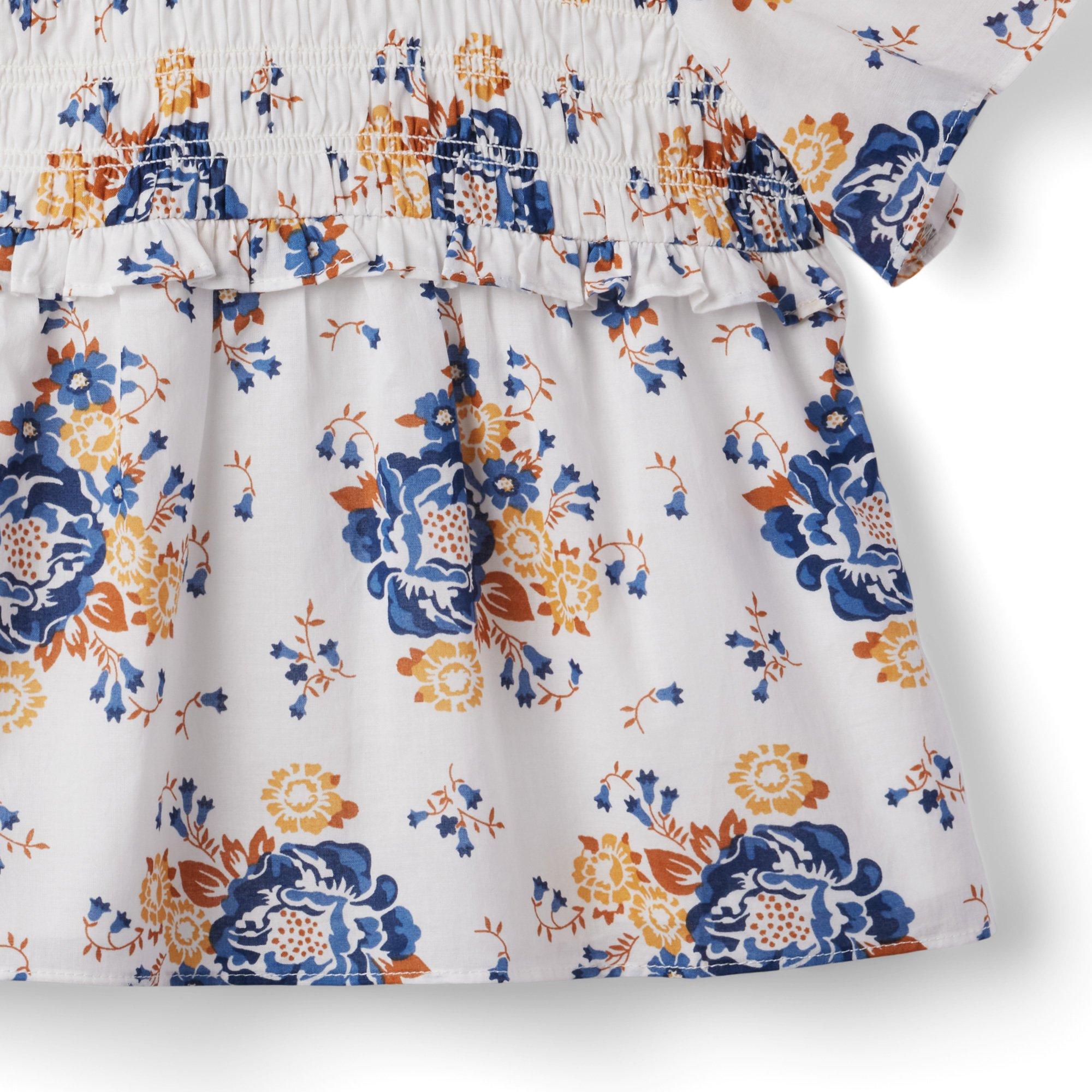 Floral Smocked Flutter Sleeve Top image number 3