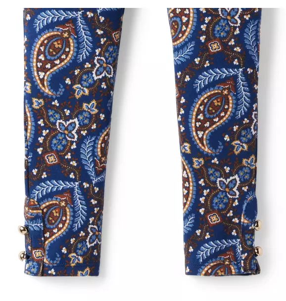 Paisley Button Cuff Ponte Pant image number 3