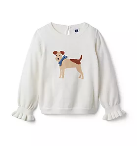 Ruffle Cuff Dog Sweater