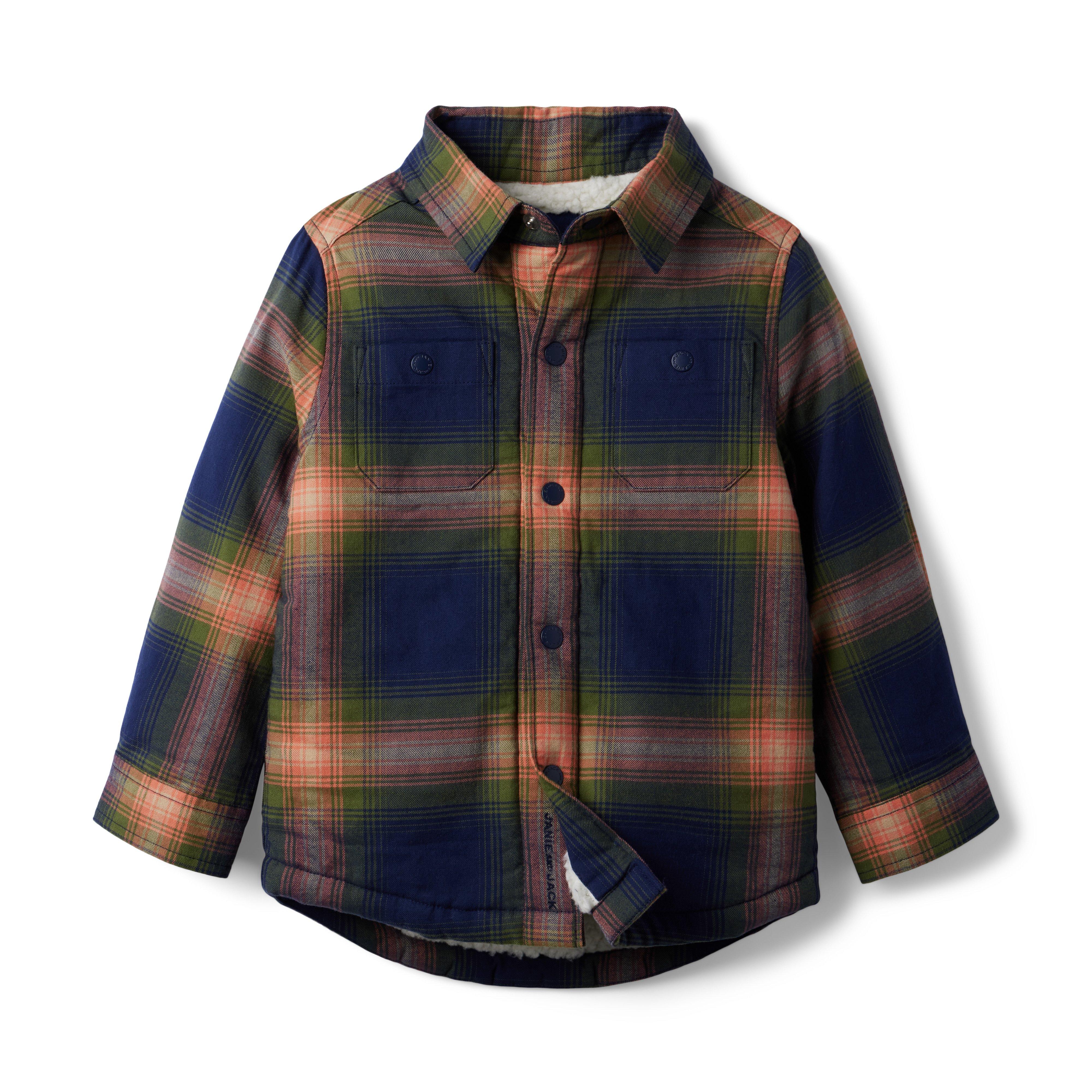 Plaid Sherpa Lined Shirt Jacket image number 0