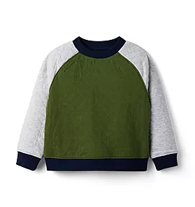 Quilted Colorblocked Sweatshirt