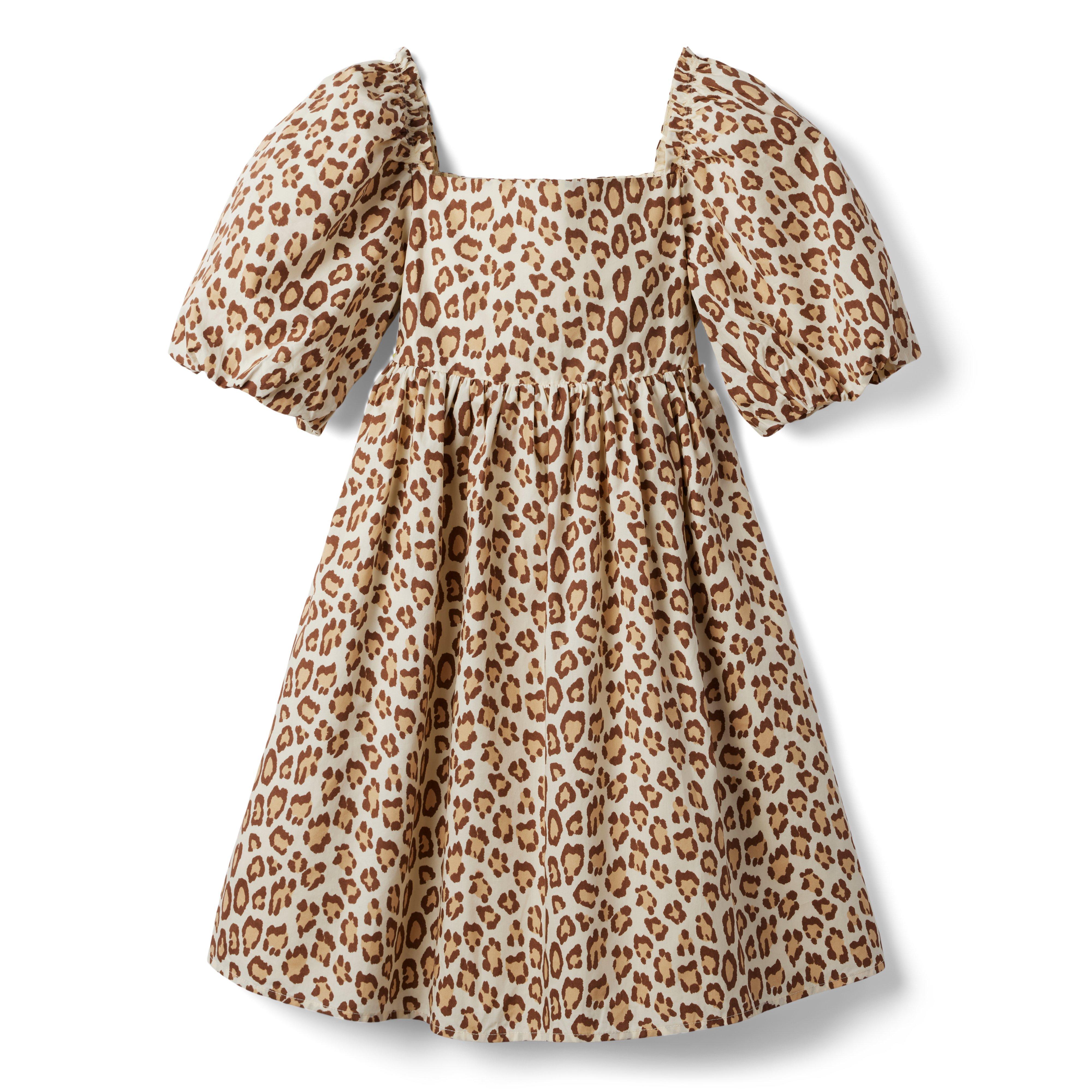 Leopard Bubble Sleeve Dress image number 0