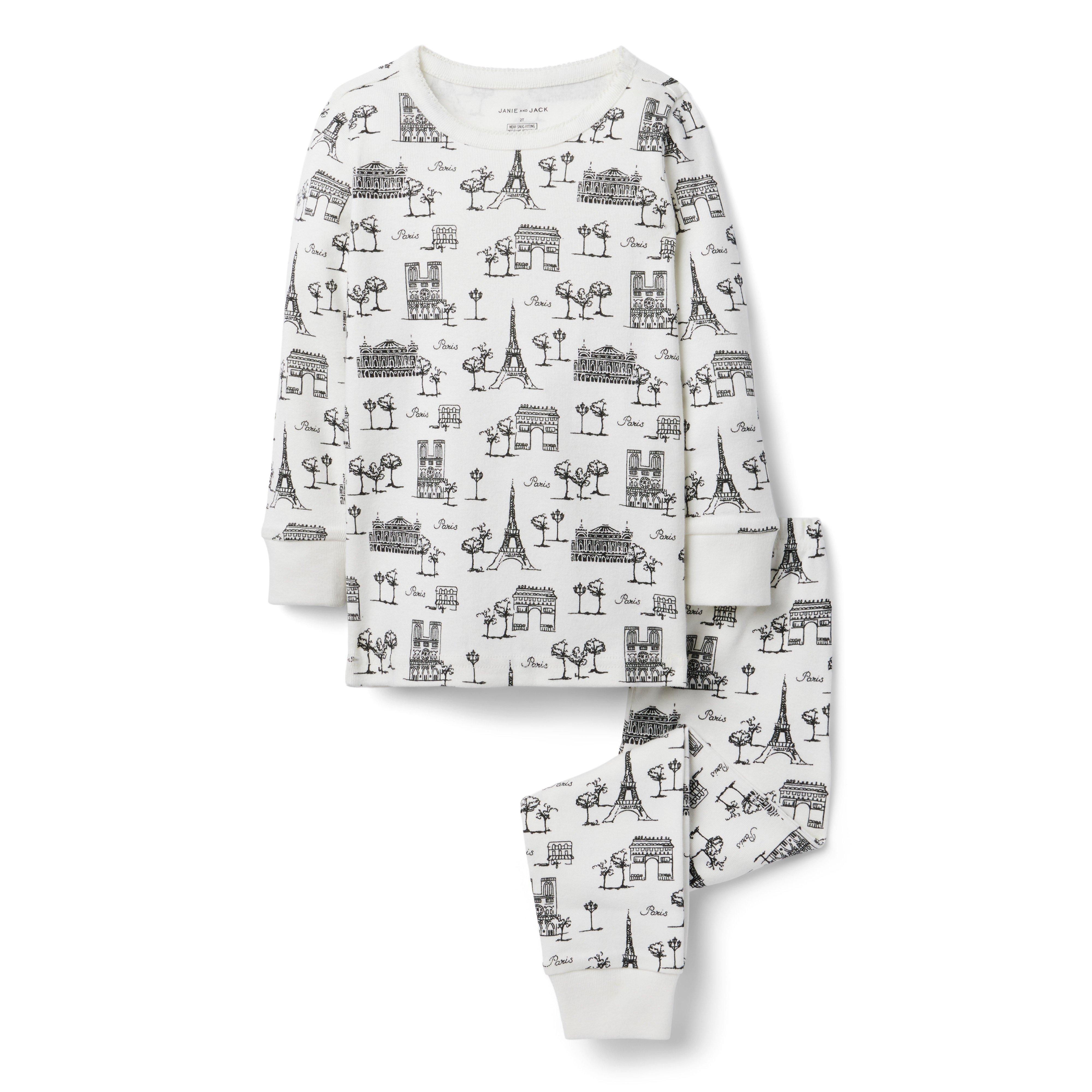 Girl Jet Ivory Paris Dream Print Good Night Pajamas in Paris Dream