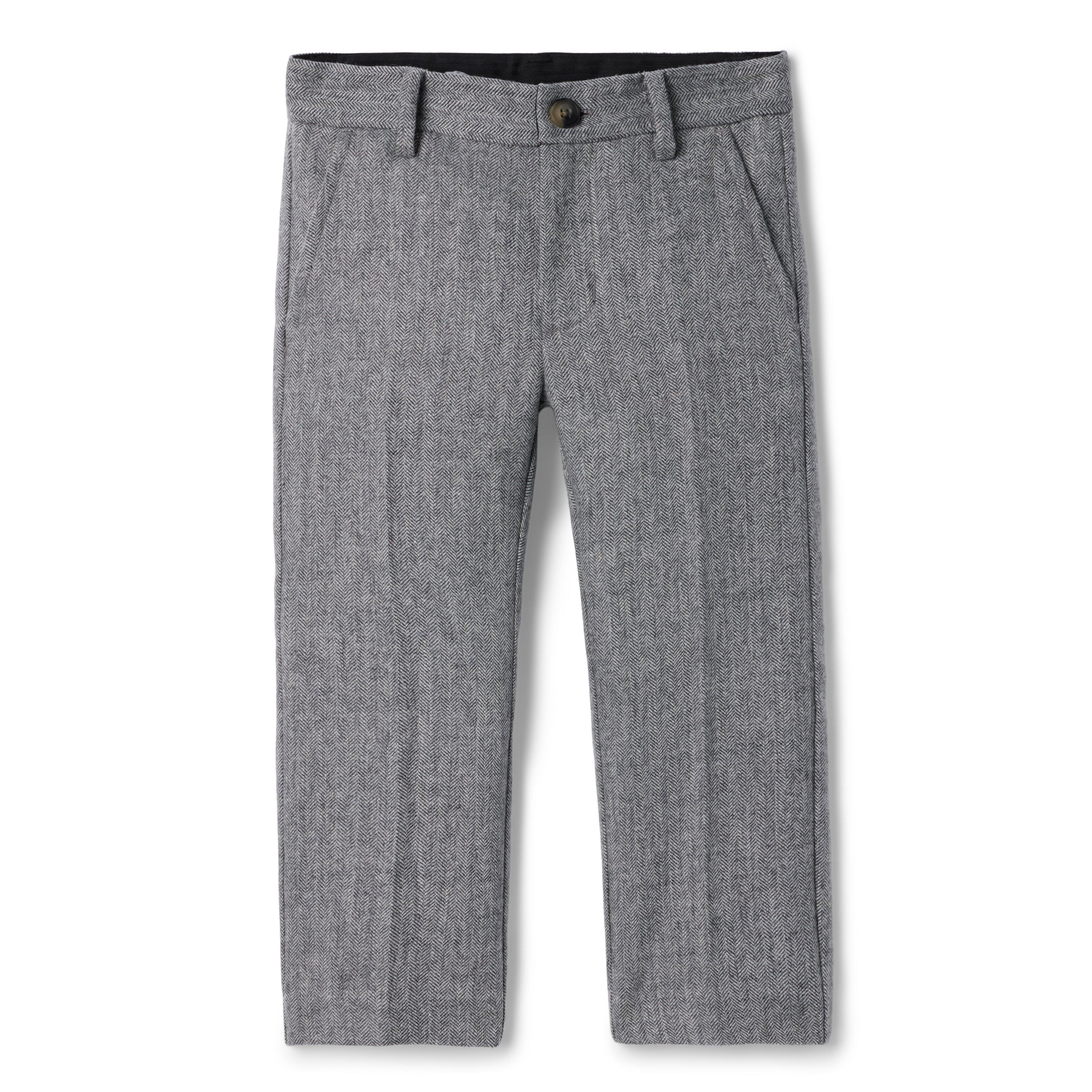 Boy Dolphin Grey Heather Herringbone Herringbone Wool Pant by Janie and ...