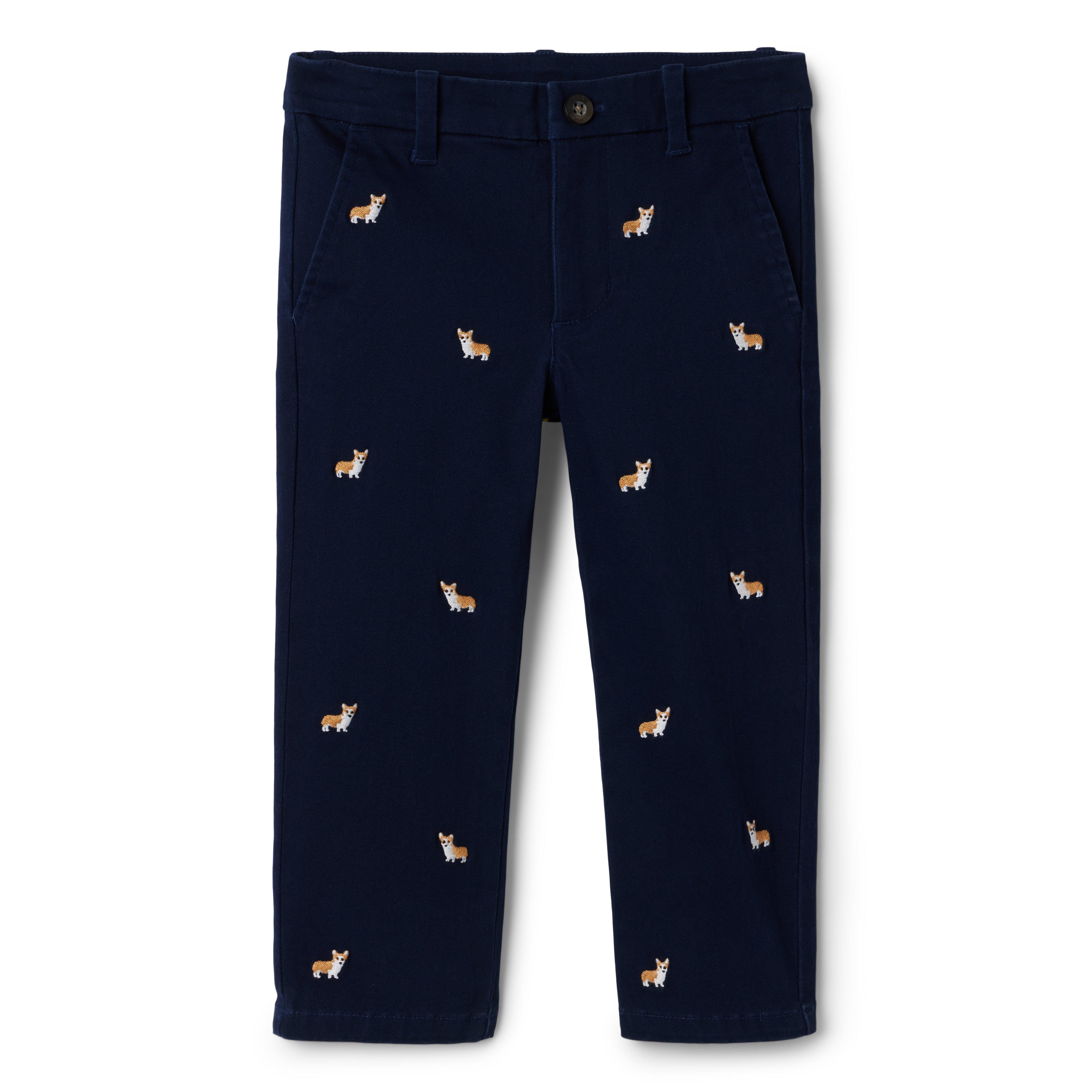 Embroidered Corgi Stretch Twill Pant image number 0
