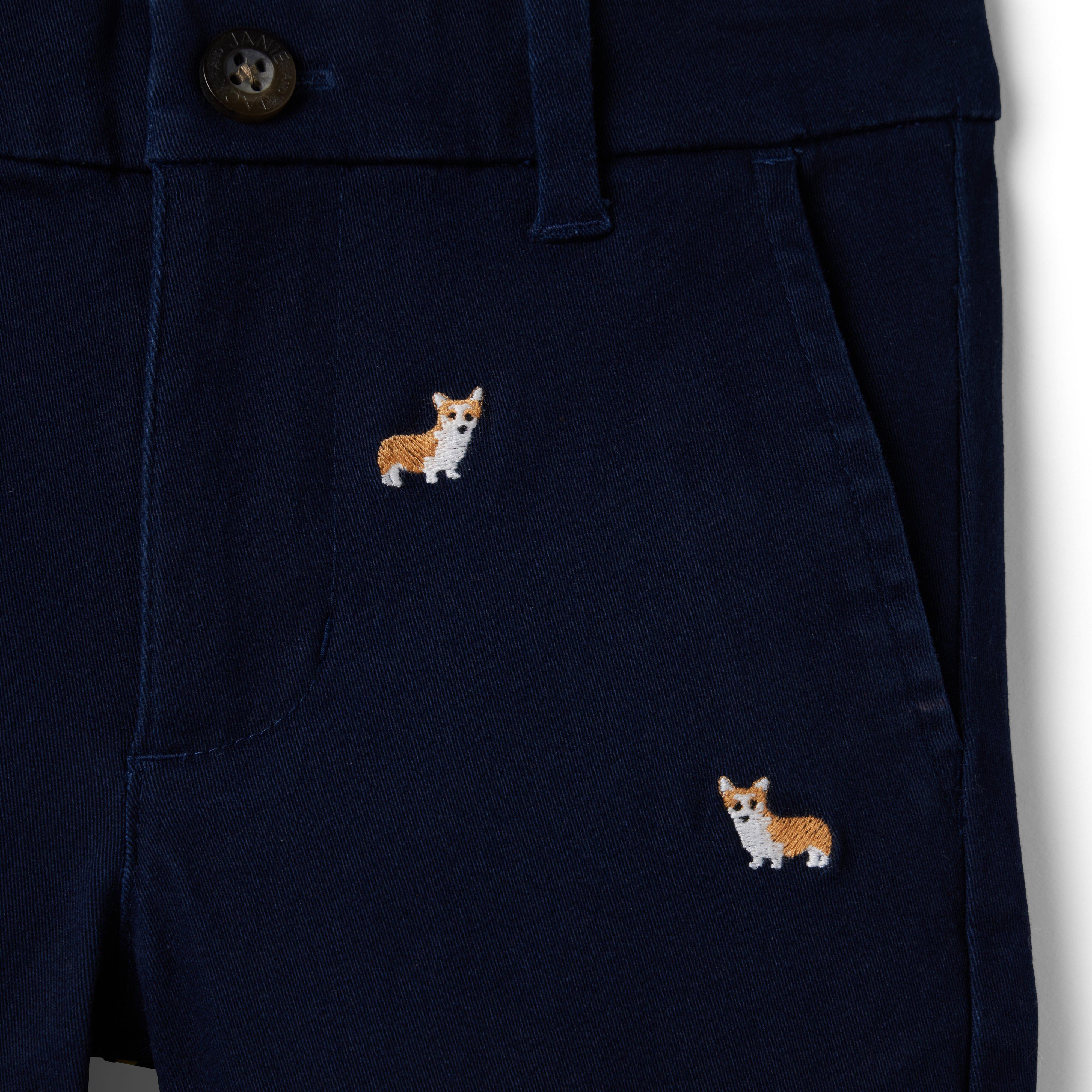 Embroidered Corgi Stretch Twill Pant image number 3