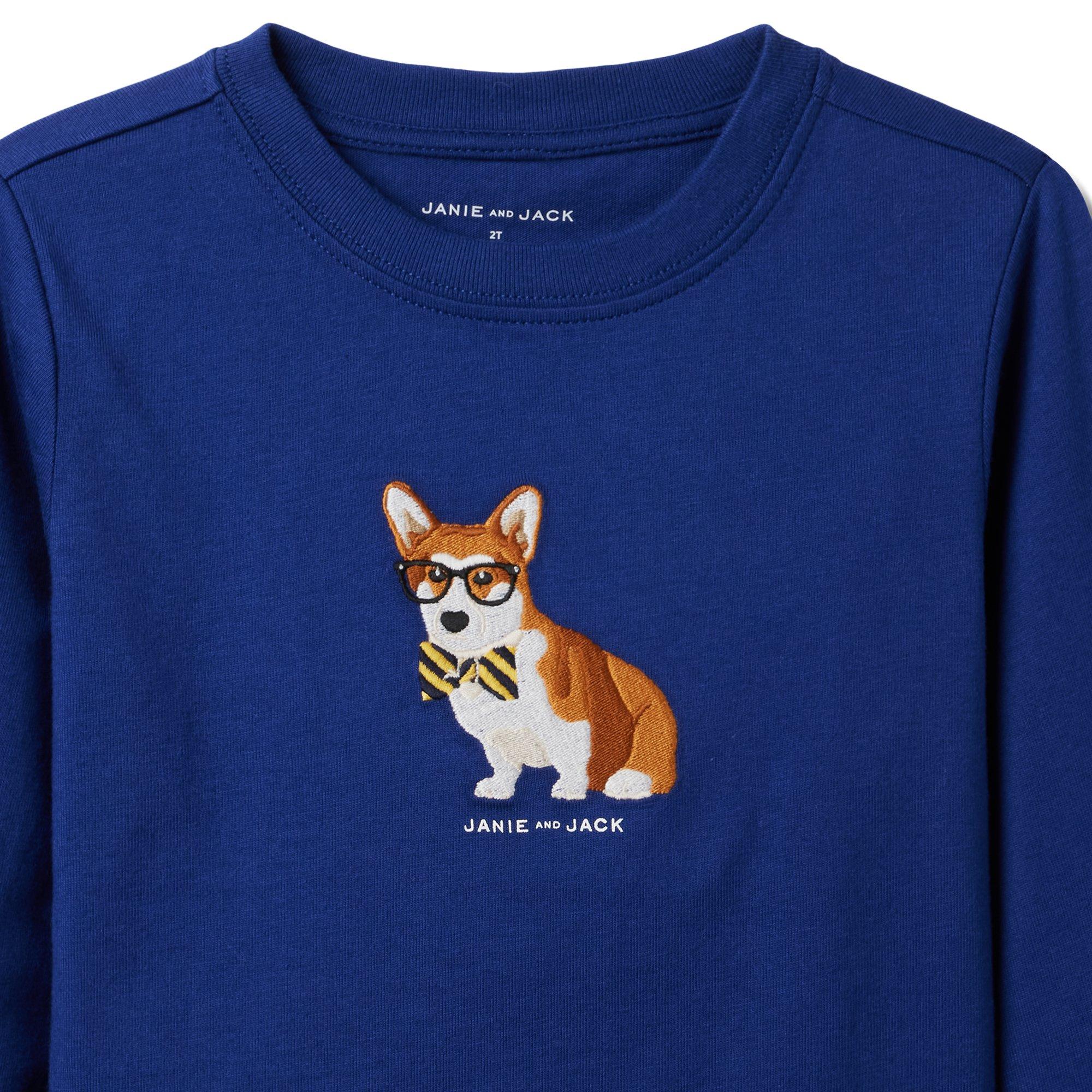 Embroidered Corgi Tee image number 1