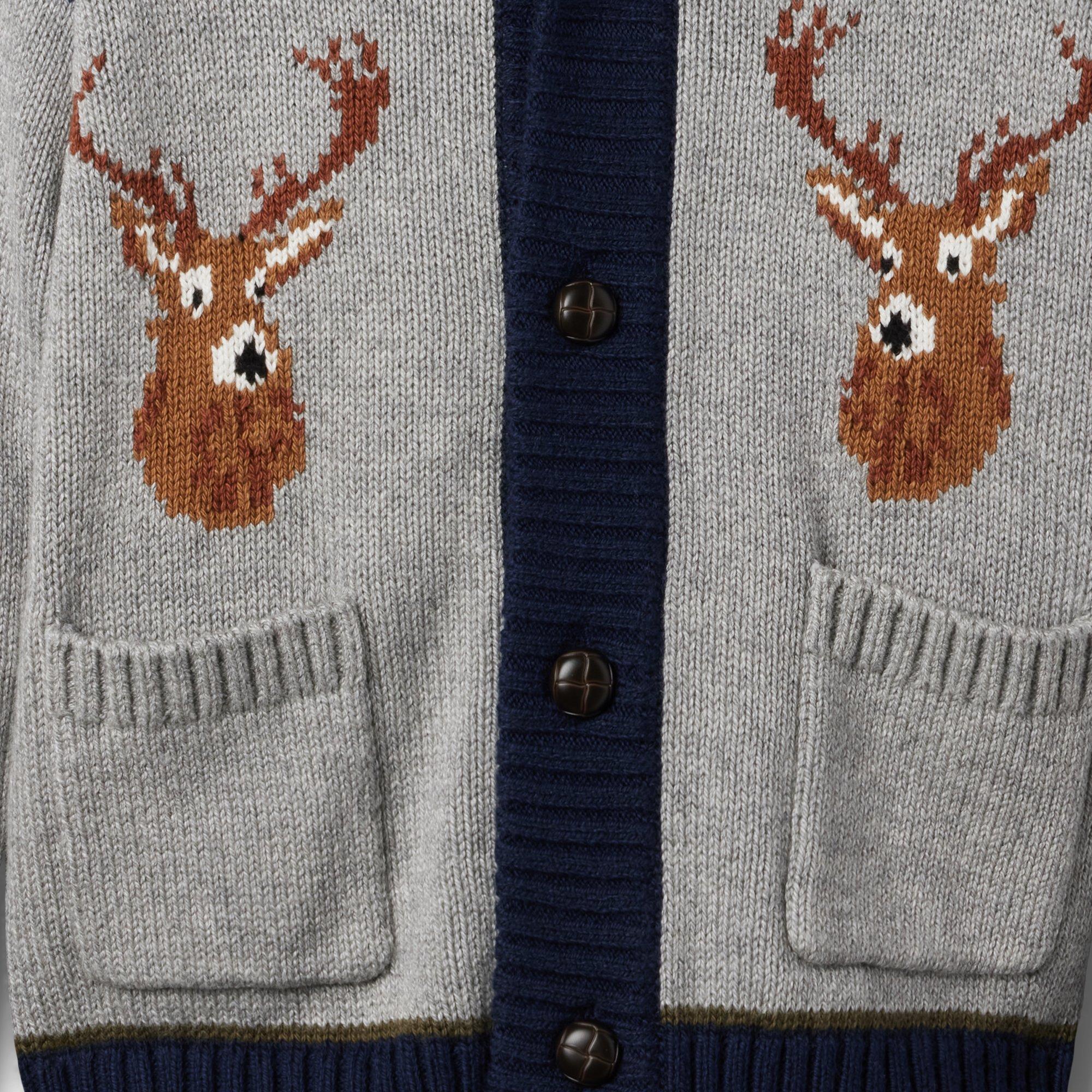 Reindeer Shawl Collar Cardigan image number 1