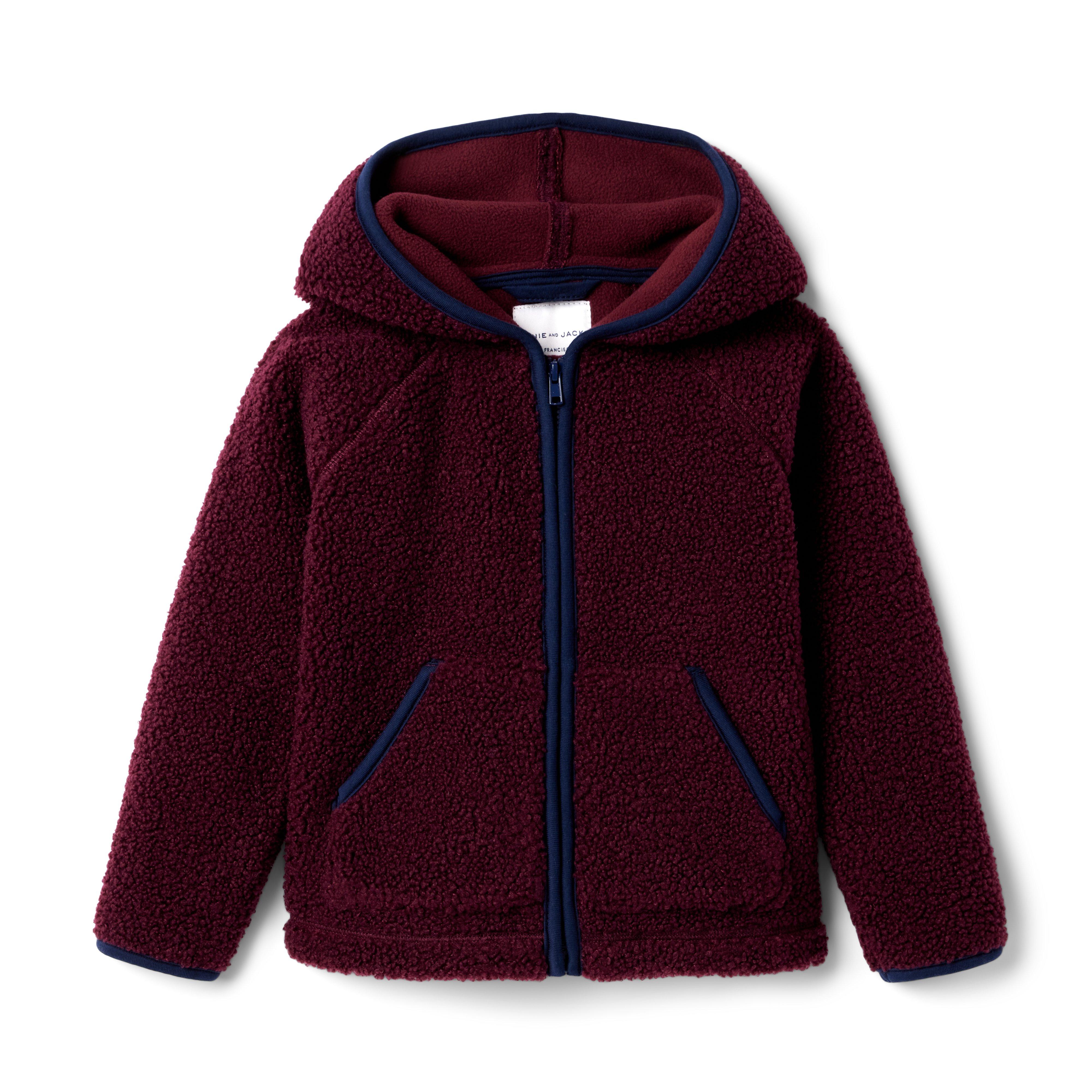 Boy Fig Boucle Zip Hoodie by Janie and Jack