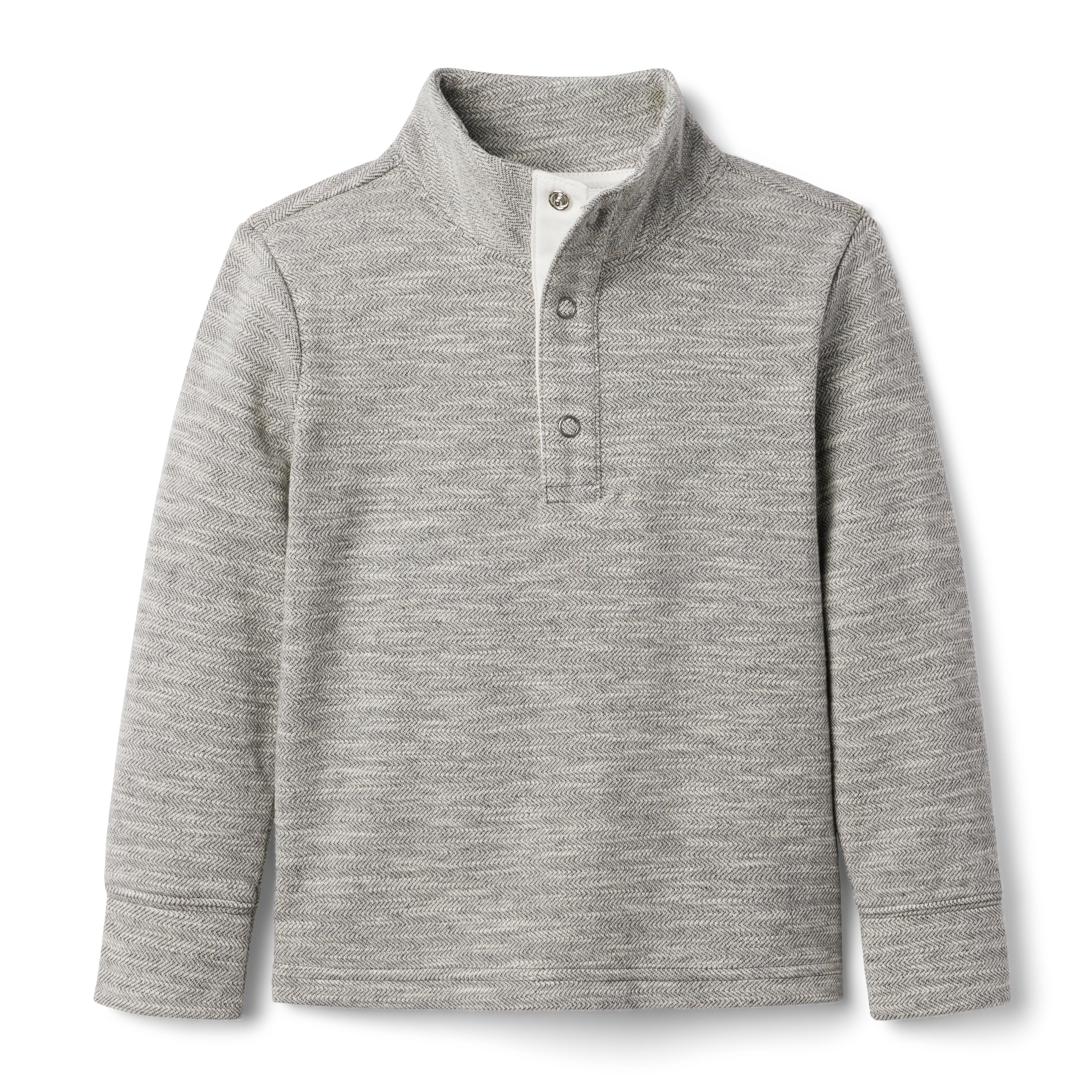 Heathered Herringbone - Polyester Cotton Sweater Knit