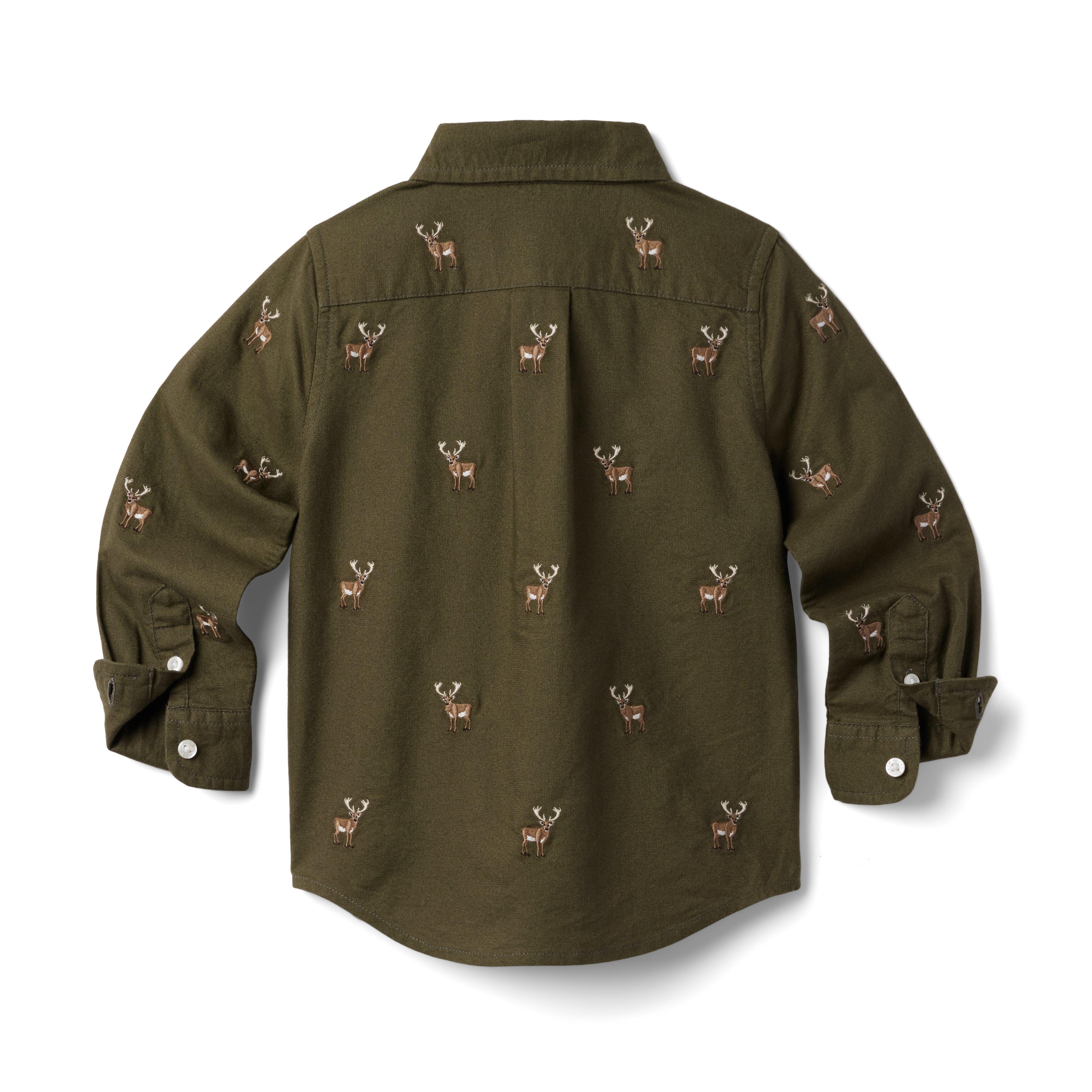 Embroidered Reindeer Brushed Oxford Shirt image number 2