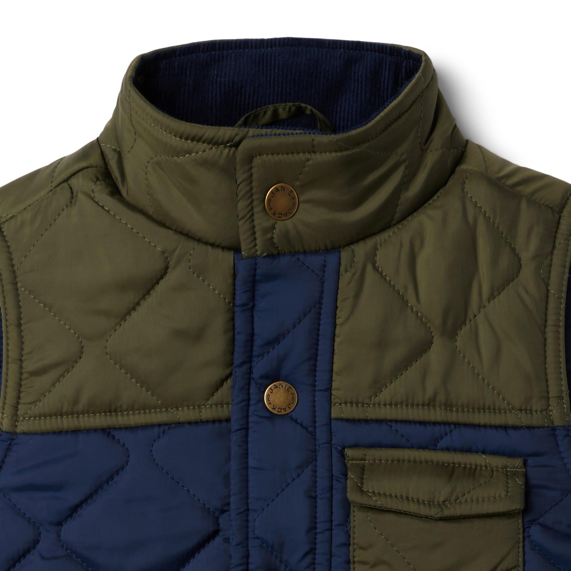 Colorblocked Quilted Puffer Vest image number 2